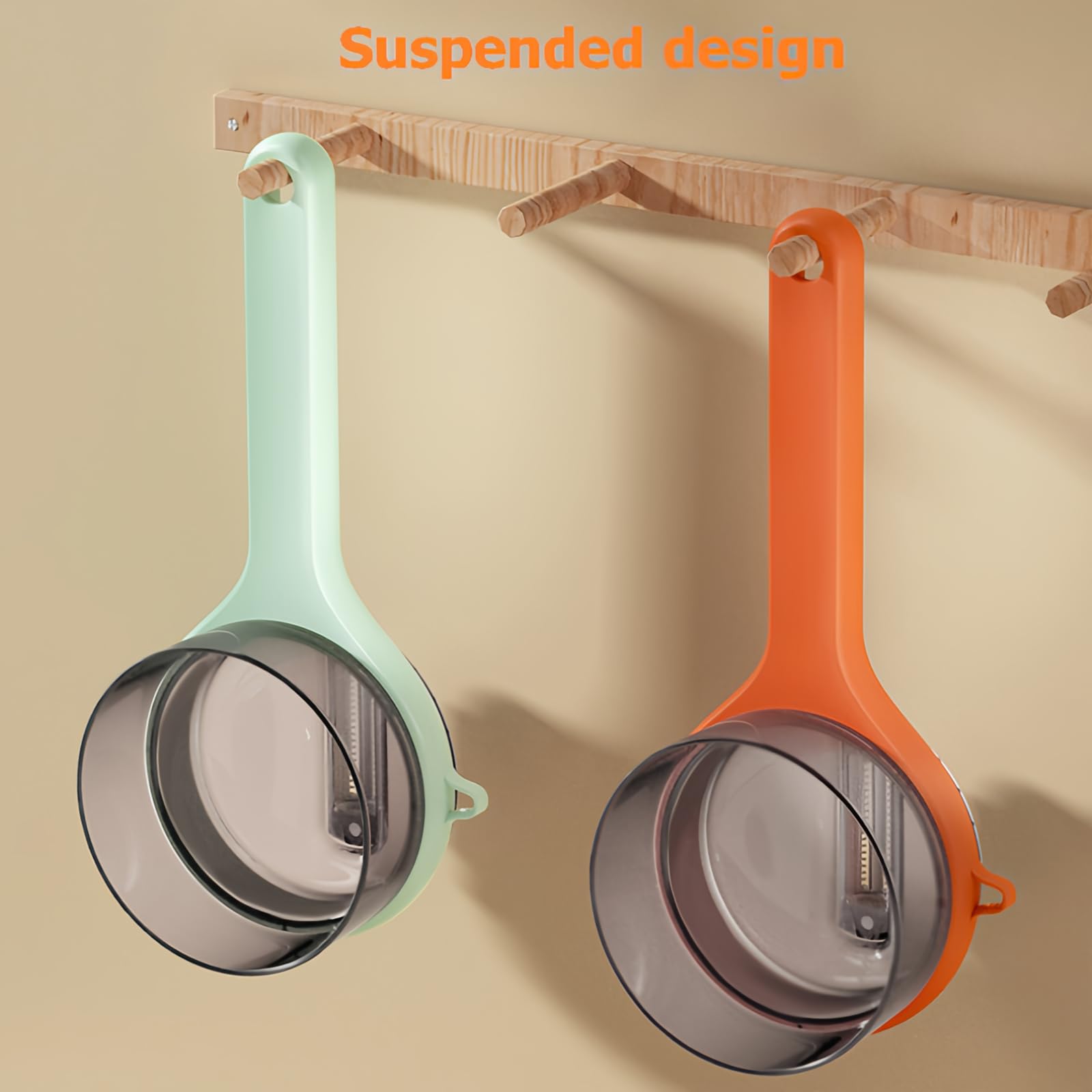 Peeler with collecting tray - Potato peeler - Vegetable peeler - Fruit peeler - Paring knife - Apple peeler - Cucumber peeler - Kitchen utensils - Peeler with container - Kitchen tools - Asparagus peeler - Stainless steel - Peeling knife - Orange - 1 piec - Image 6