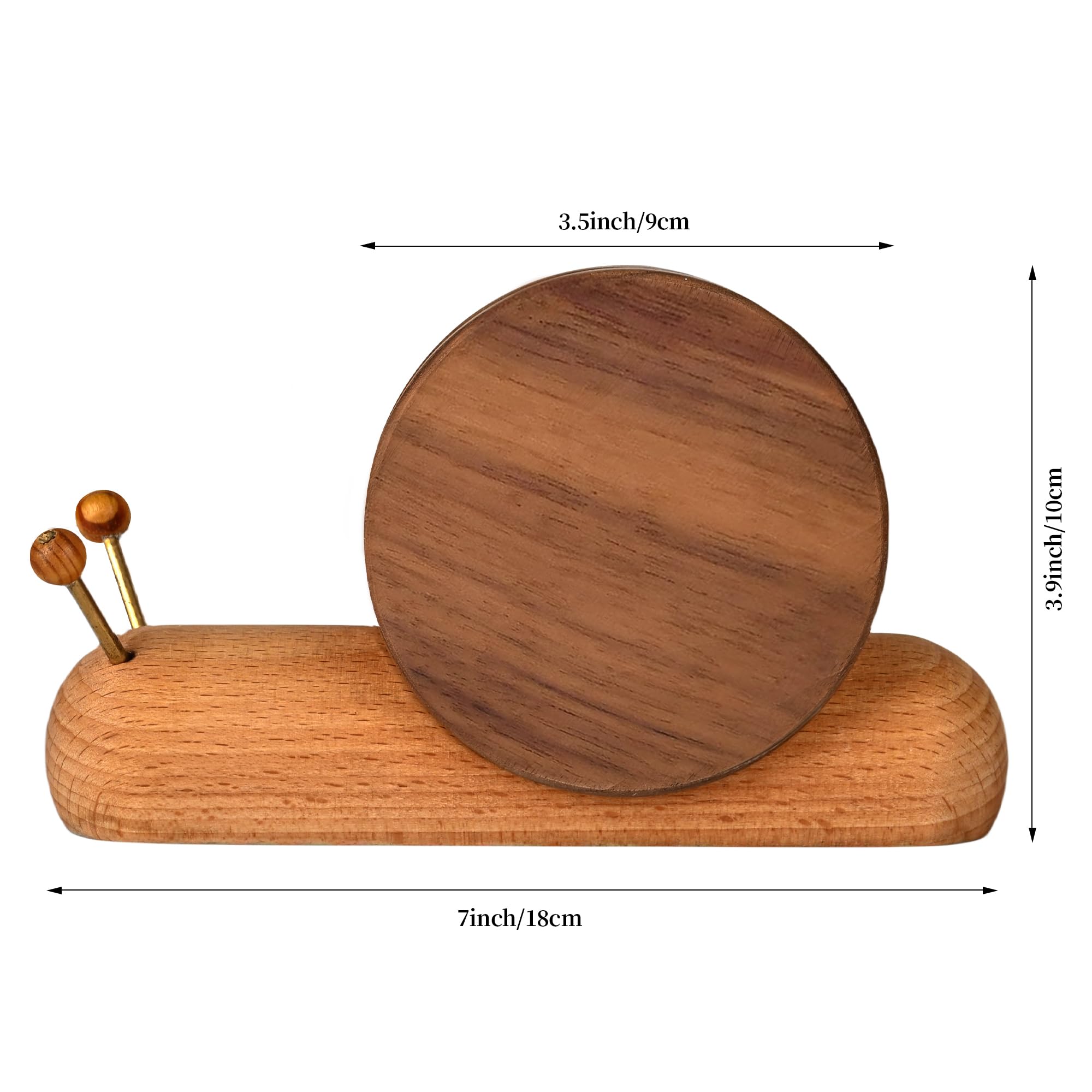 Wooden Coasters - Glass Coasters - Coasters - Coasters with Holder - Table Decoration - Snail - Home Accessories - Glass Coasters - Wooden Decoration - Kitchen Accessories - Design Coasters - Home Gift - Brown - 5 Pieces - Image 6