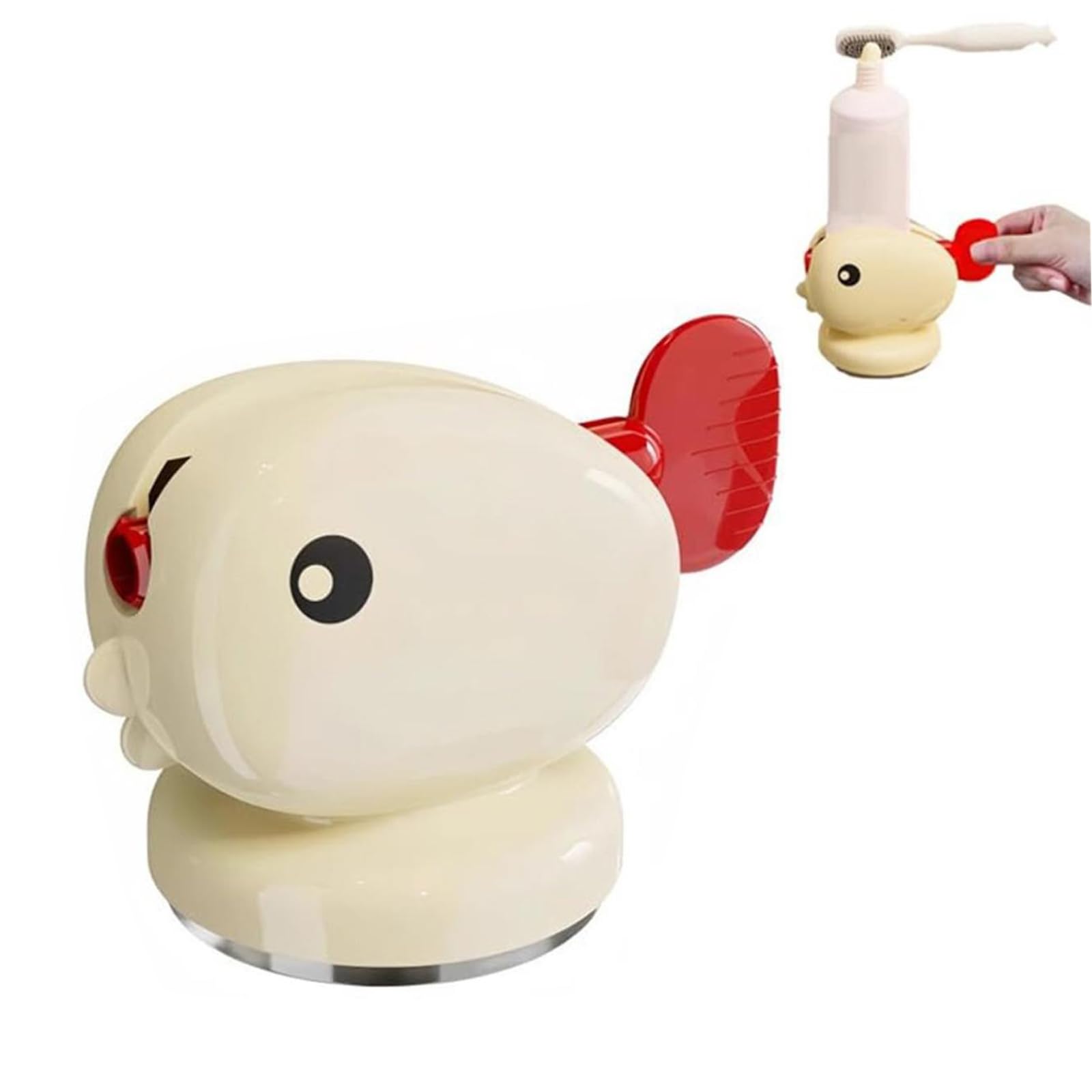 Toothpaste Squeezer - Tube Squeezer - Tube Roller - Toothpaste Holder - Tube Squeezer - Bathroom Accessories - Tube Press - Toothpaste Dispenser - Squeezer - Fish - Children - Bathroom Gadgets - Tube Key - Beige - 1 Piece - Image 1