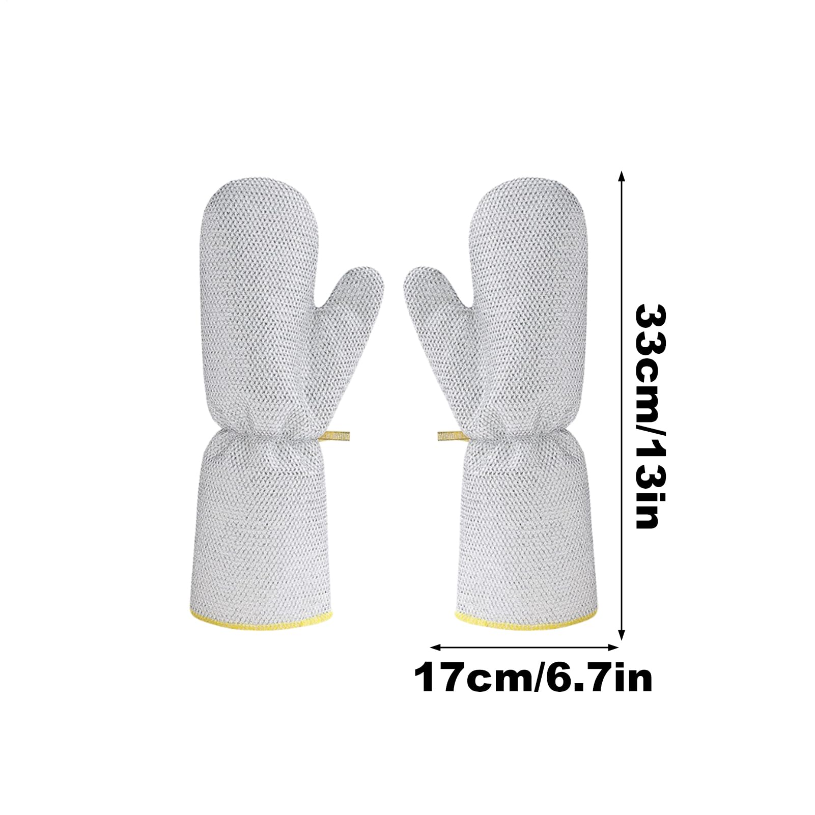 Oven Mitts - BBQ Gloves - Heat Resistant Oven Gloves - Barbecue Accessories - Pot Holders - Kitchen Gloves - Grill Gloves - Cooking Gloves - Baking Utensils - Kitchen Utensils - Non-Slip - Heat Resistant Gloves - Gray - 2 Pieces - Image 2