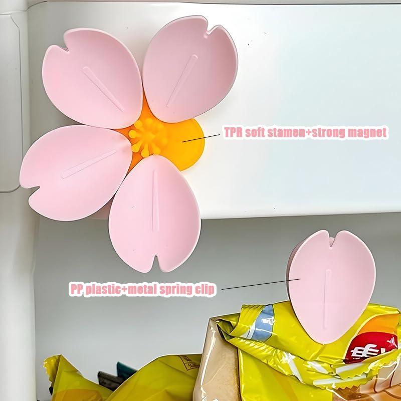 Fridge Magnets - Magnetic Clips - Cherry Blossom - Whiteboard Magnets - Closure Clips - Food Clips - Memo Holder - Flower Decoration - Kitchen Accessories - Pocket Clips - Office Supplies - Blackboard Magnets - Pink - 1 Piece - Image 4