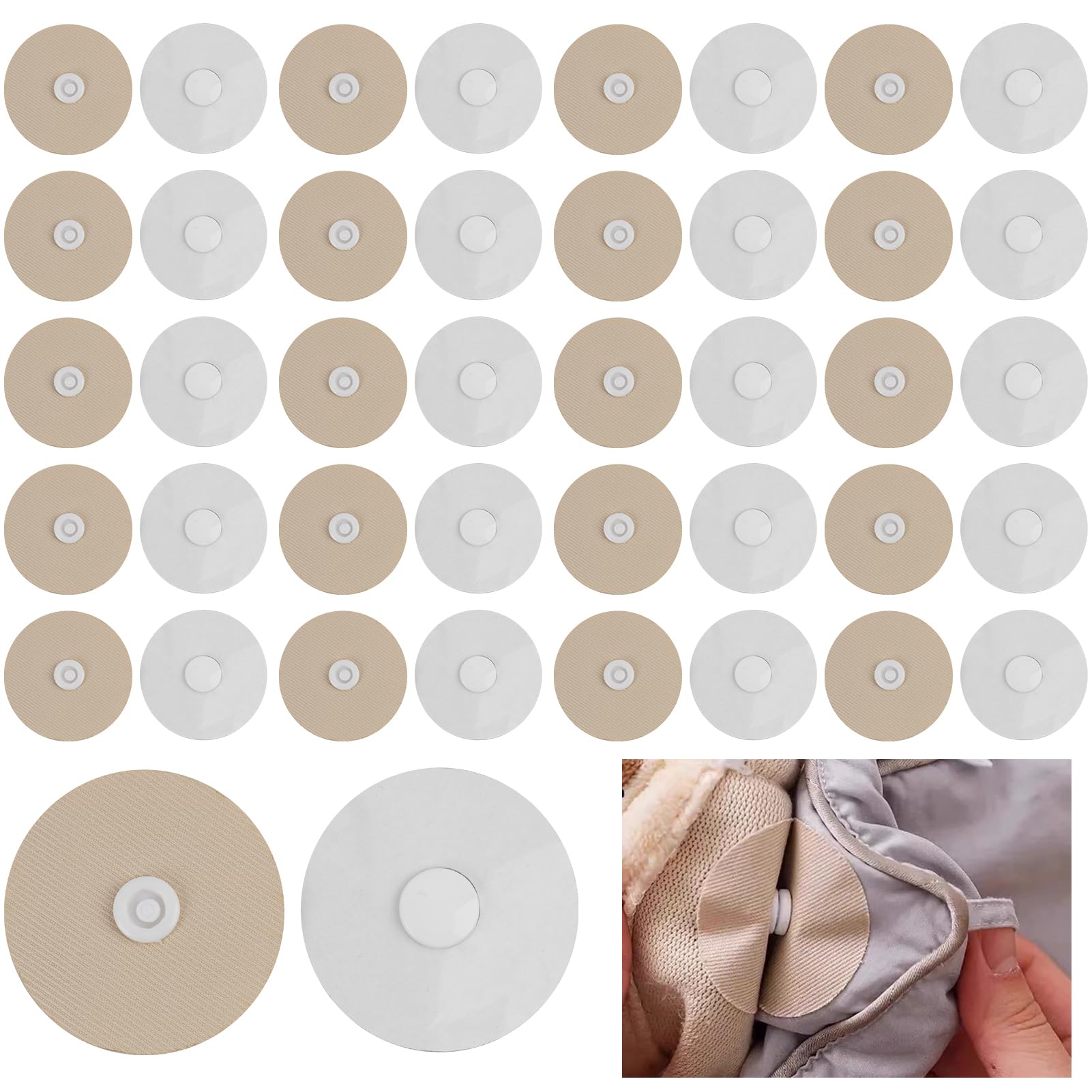 Duvet Clips - Duvet Clamps - Needle-Free Duvet Holders - Duvet Cover Clips - Sheet Clips - Anti-Slip - Bedding Accessories - Curtain Clips - Blanket Clips - Fastening Clips - Bedroom Gadgets - Home Accessories - White - 20 Pairs - Image 1