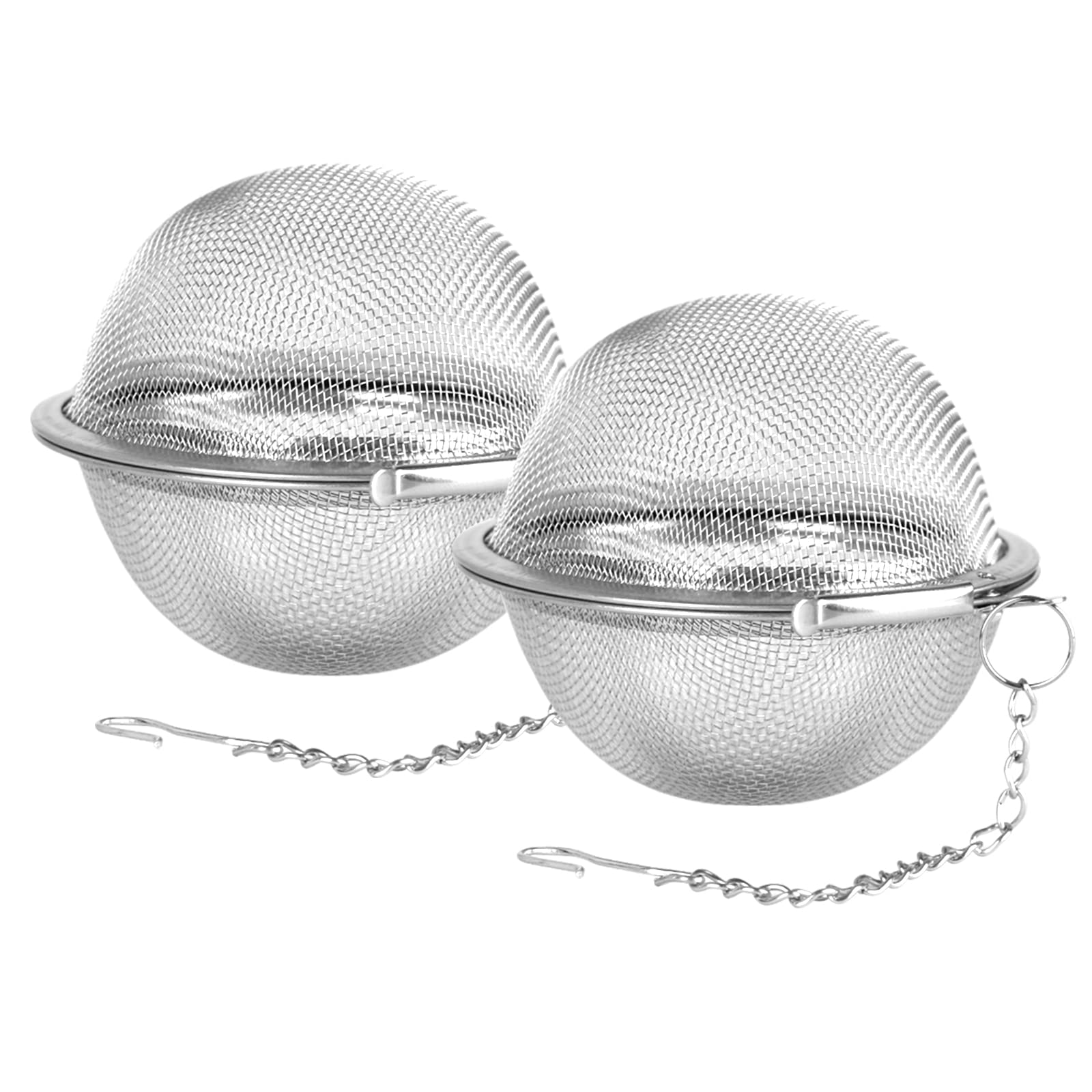 Stainless Steel Tea Egg - Loose Tea Filter - Tea Strainer - Tea Ball - Herb Ball - Spice Filter - Tea Infuser - Reusable Tea Bag - Kitchen Accessories - Gift for Tea Lover - Dishwasher Safe - Teapot Filter - Silver - 2 Pieces - Image 1