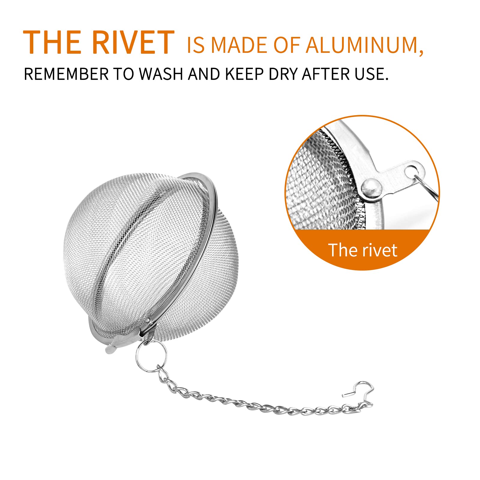 Stainless Steel Tea Egg - Loose Tea Filter - Tea Strainer - Tea Ball - Herb Ball - Spice Filter - Tea Infuser - Reusable Tea Bag - Kitchen Accessories - Gift for Tea Lover - Dishwasher Safe - Teapot Filter - Silver - 2 Pieces - Image 8