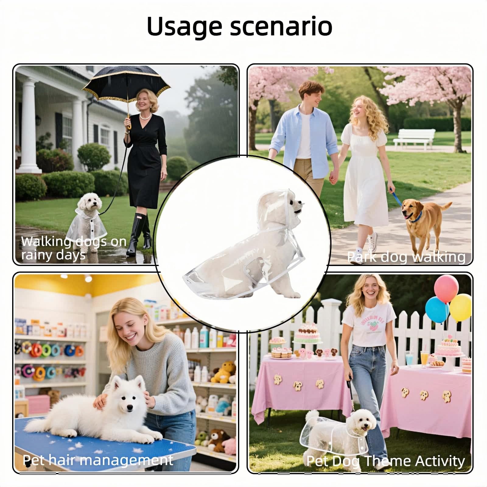 Dog Raincoat - Dog Raincoat - Waterproof Dog Coat - Transparent Rain Poncho - Dog Clothing - Rain Suit - Hooded Jacket - Dog Accessories - Walking Supplies - Dog Supplies - Outdoor Pet - Transparent - 1 Piece - Image 5