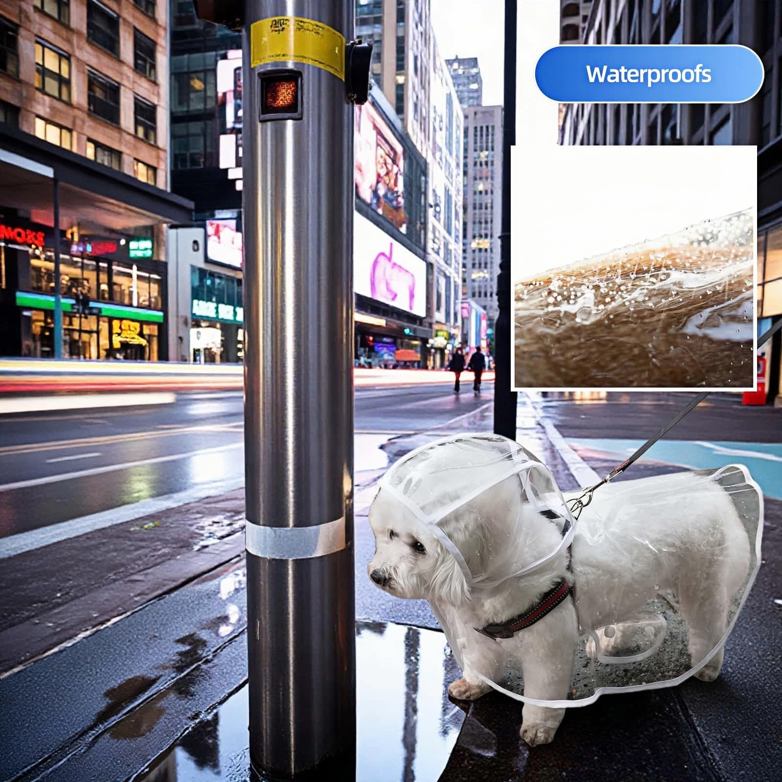 Dog Raincoat - Dog Raincoat - Waterproof Dog Coat - Transparent Rain Poncho - Dog Clothing - Rain Suit - Hooded Jacket - Dog Accessories - Walking Supplies - Dog Supplies - Outdoor Pet - Transparent - 1 Piece - Image 8