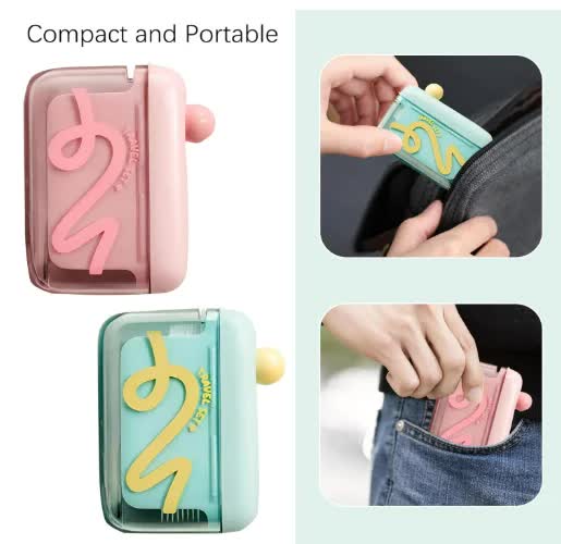 Dental Floss Dispenser - Toothpick Holder - Dental Floss Holder - Automatic Floss Box - Interdental Brush Storage - Travel Case - Oral Care - Bathroom Accessories - Portable - Refillable - Travel Size - Toiletries - Pink - 1 Piece - Image 7