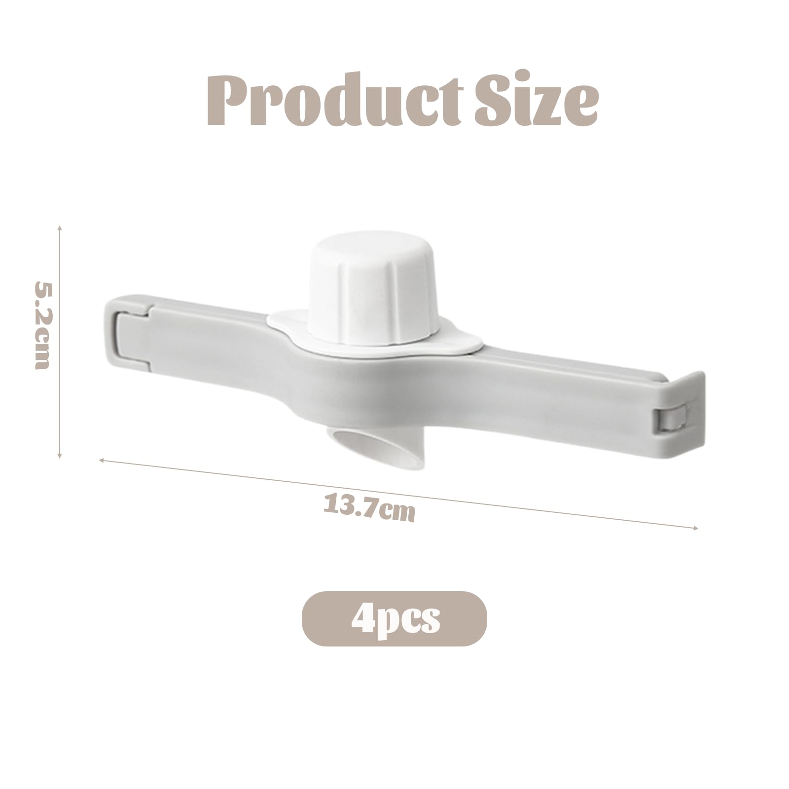 Spout Clips - Food Clips - Bag Closers - Kitchen Accessories - Bag Clips - Food Keepers - Clip with Cap - Airtight Storage - Coffee Clip - Pantry Organizer - Dosing Aid - Gray - Pack of 4 - Image 6