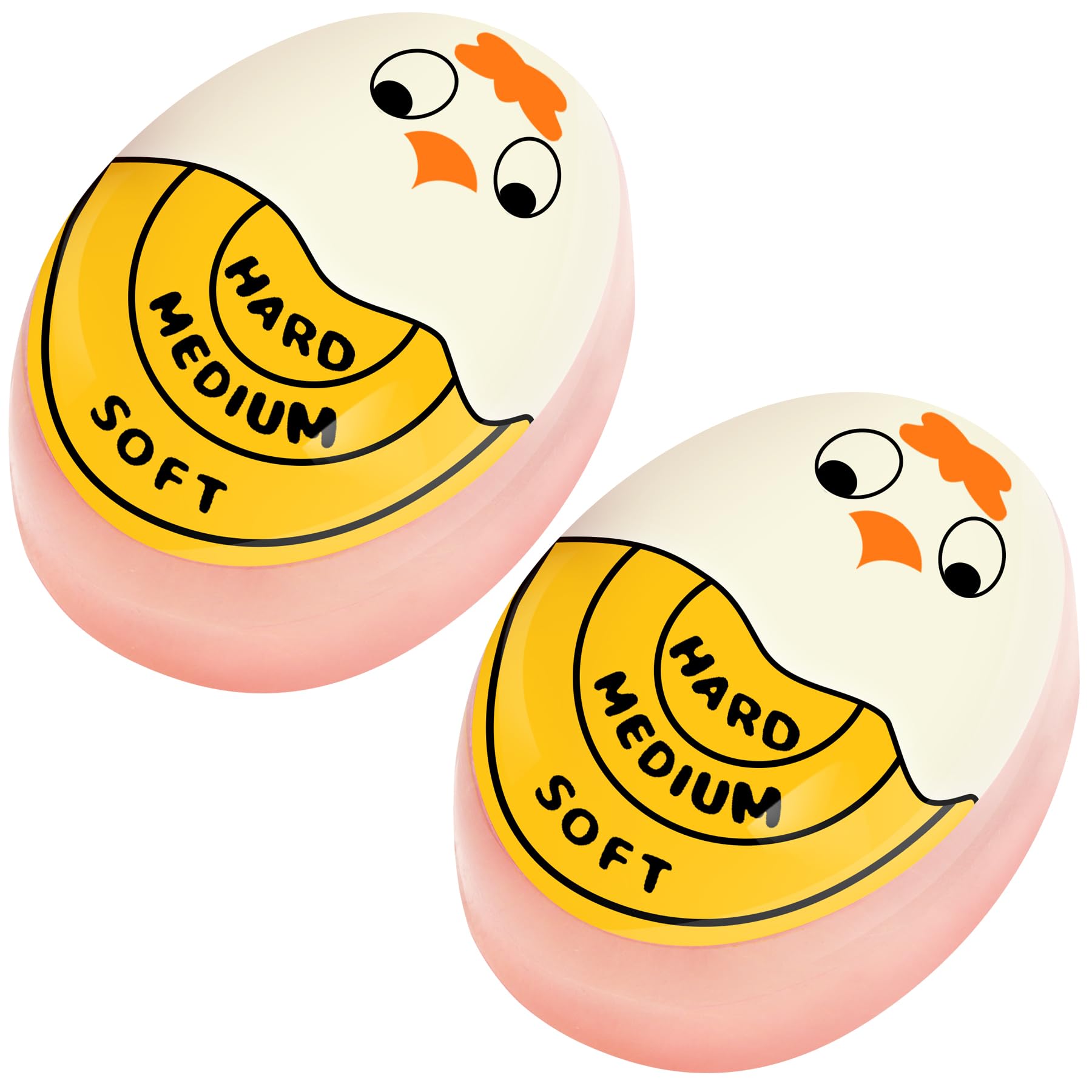 Egg Timer - Cook Along Egg Timer - Kitchen Timer - Egg Timer - Color Change Indicator - Heat Sensitive Sensor - Boil Eggs - Kitchen Gadget - Hard Medium Soft - Kitchen Accessories - Cooking Aid - Funny Gift - Pink - 2 Pieces - Image 1