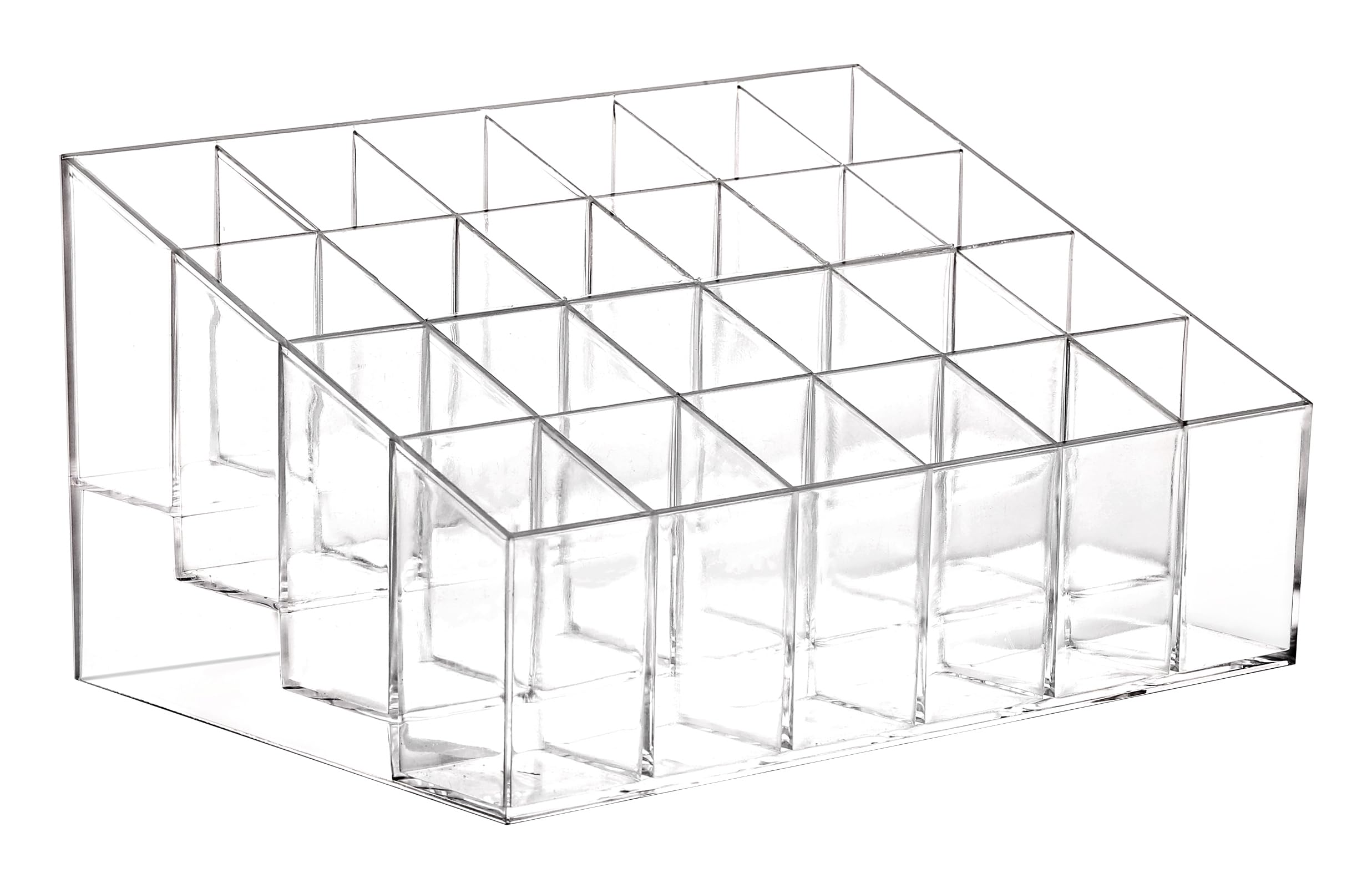 Makeup Organizer - Lipstick Holder - Cosmetics Storage - Nail Polish Display - Drawer Organizer - Lip Gloss Holder - Bathroom Accessories - Acrylic Holder - Essential Oil Rack - Mascara Storage Box - Sorting Tray - Transparent - 1 Piece - Image 1