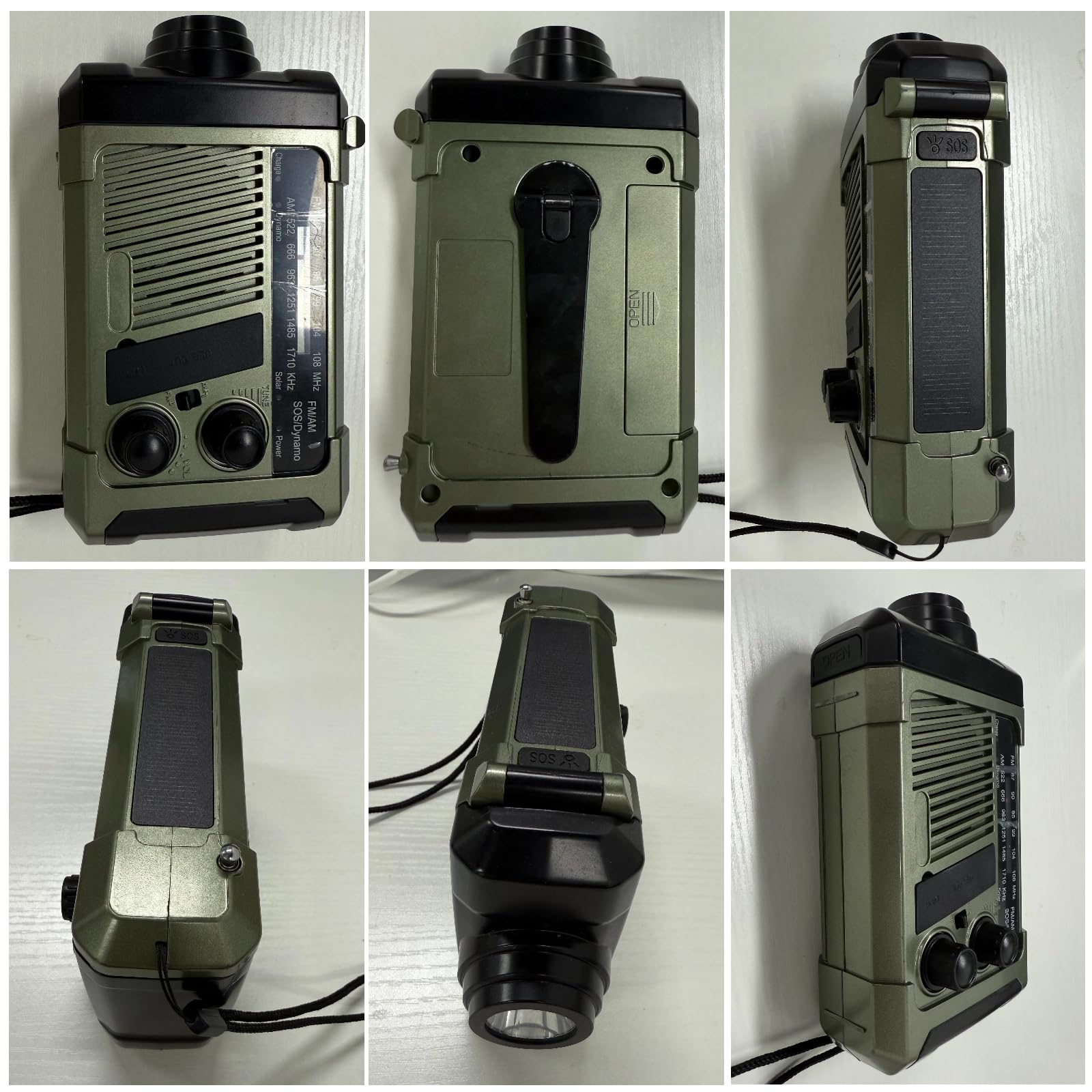 Wind-up Radio - Solar Radio - World Receiver - Portable Radio - Flashlight with Dynamo - Powerbank Function - Camping Radio - Outdoor Gadgets - Rechargeable Flashlight - USB Charger - FM AM Receiver - Hiking - Orange - 1 Piece - Image 2