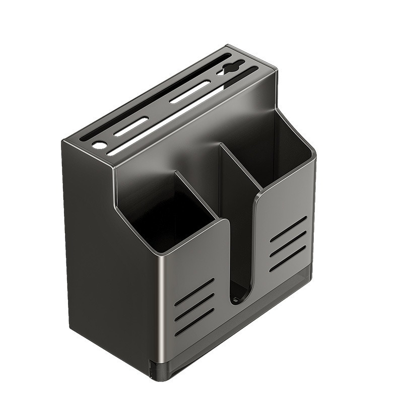 Knife Block Without Drilling - Cutlery Holder - Kitchen Organizer Countertop - Universal Knife Holder - Kitchen Utensil Holder - Spoon Holder - Wall Rack Kitchen - Cutlery Drainer - Cutlery Tray - Standing or Hanging - Storage System - Dark Gray - 1 Piece - Image 6