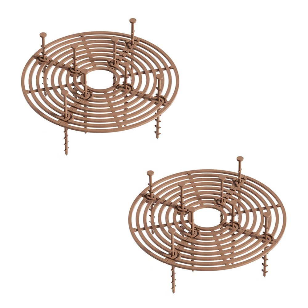 Plant Protector - Flower Pot Grid - Anti-dig Mat - Root Protection - Cat-Repellent Grid - Ground Cover Plant - Flower Pot Security - Gardening - Pet-Proof - Protection Against Cats - Plant Grid - Ground Grid - Brown - 2 Pieces - Image 1