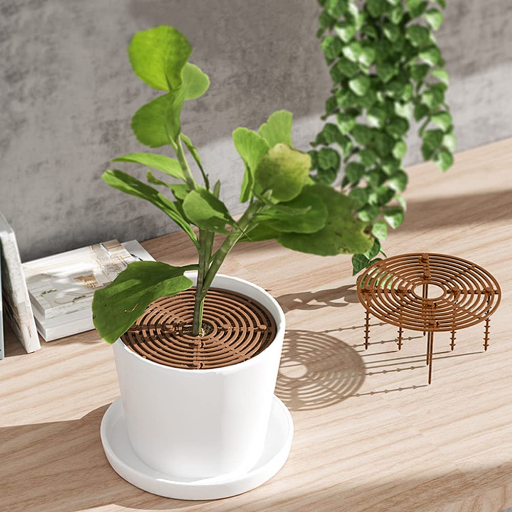 Plant Protector - Flower Pot Grid - Anti-dig Mat - Root Protection - Cat-Repellent Grid - Ground Cover Plant - Flower Pot Security - Gardening - Pet-Proof - Protection Against Cats - Plant Grid - Ground Grid - Brown - 2 Pieces - Image 2