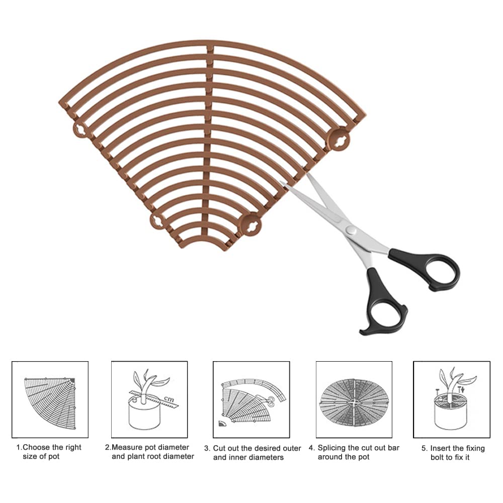 Plant Protector - Flower Pot Grid - Anti-dig Mat - Root Protection - Cat-Repellent Grid - Ground Cover Plant - Flower Pot Security - Gardening - Pet-Proof - Protection Against Cats - Plant Grid - Ground Grid - Brown - 2 Pieces - Image 3