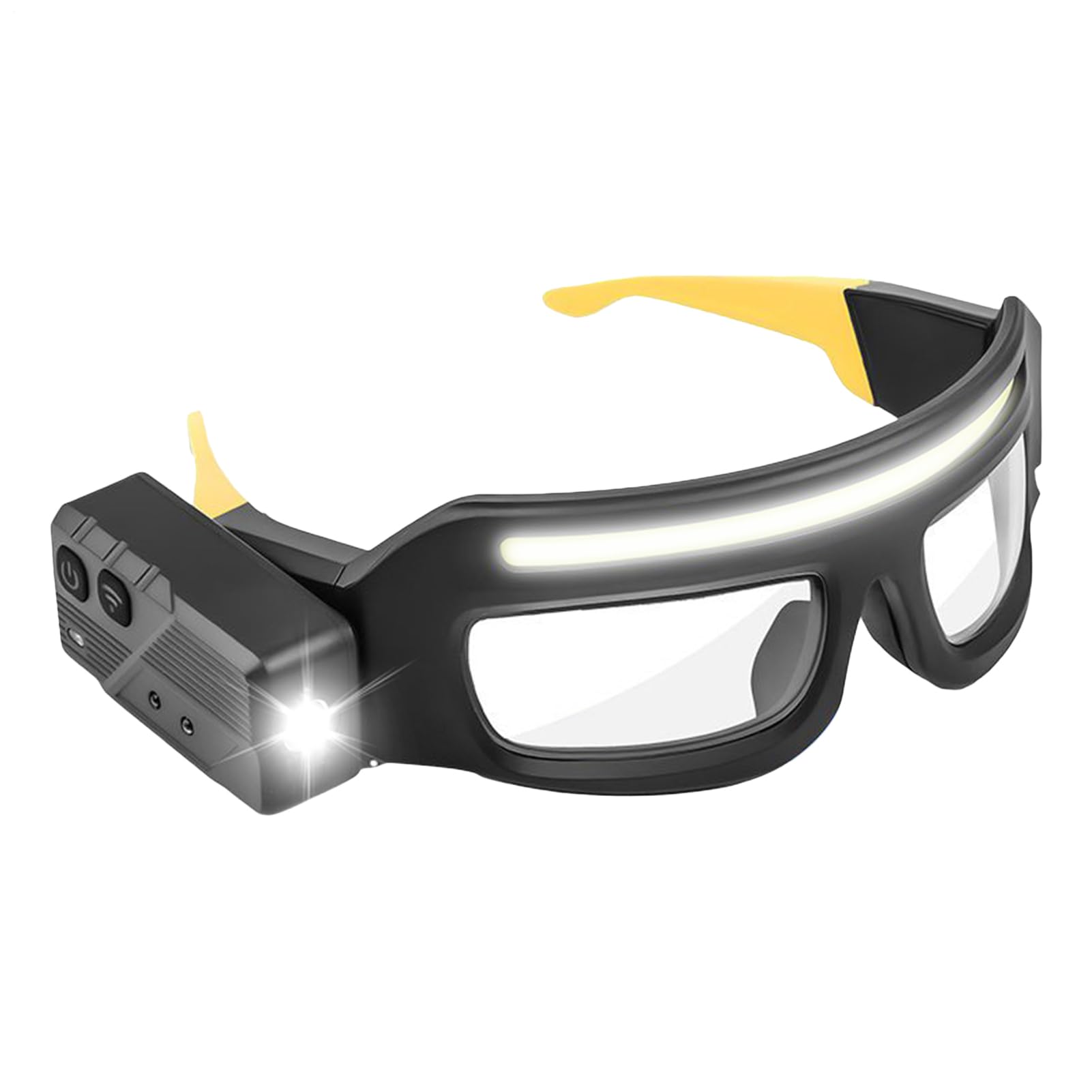 Rechargeable LED Headlamp - Safety Glasses with Light - Reading Lamp - Flashlight - Work Glasses - Walking Light Running - DIY Gift for Men - Glasses with Light - Night Glasses - Camping Lamp - Fishing - USB Rechargeable Headlamp - Black - 1 Piece - Image 1