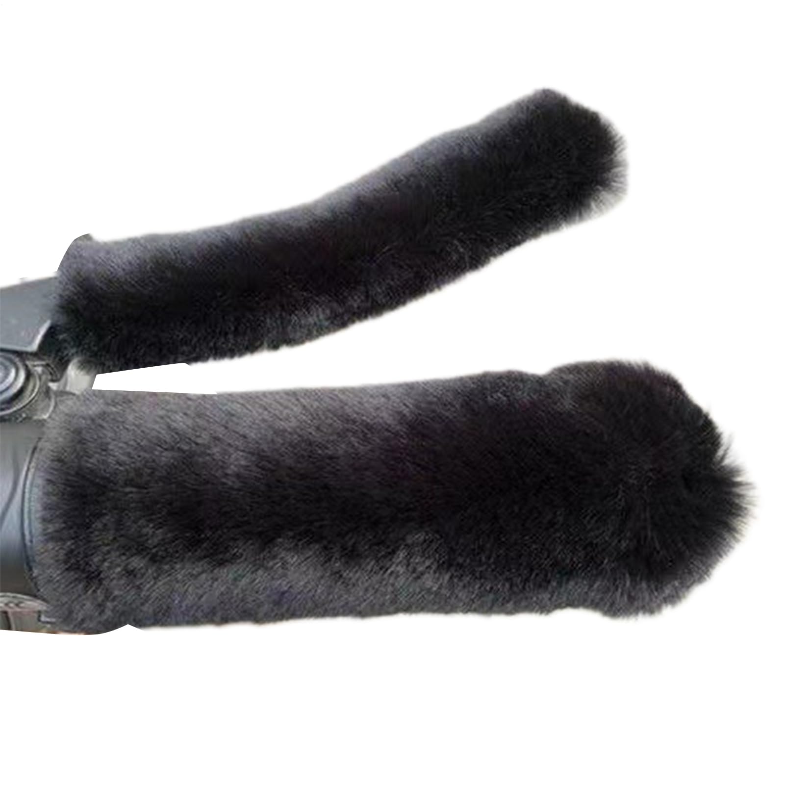 Handlebar Muffs - Hand Warmers - Motorcycle Accessories - Scooter Accessories - Handles - Brake Lever Protection - Winter - Moped - Bicycle Handlebars - Plush - Gift for Men - Soft Grip - Universal - Black - 2 Pieces - Image 1