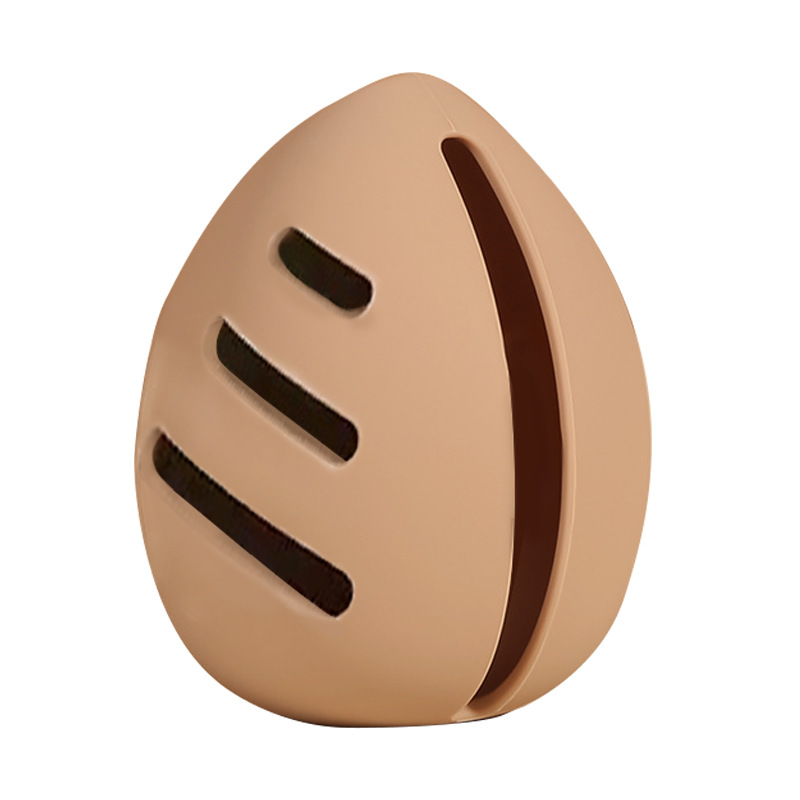 Makeup Sponge Holder - Beauty Sponge Case - Makeup Organizer - Storage Box - Makeup Egg - Travel Box - Cosmetic Accessories - Sponge Box - Gift for Women - Toiletry Bag - Protective Cover - Silicone - Nude Pink and Brown - 3 Pieces - Image 1