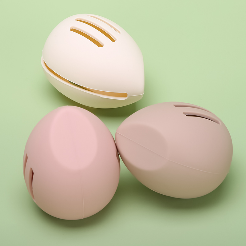 Makeup Sponge Holder - Beauty Sponge Case - Makeup Organizer - Storage Box - Makeup Egg - Travel Box - Cosmetic Accessories - Sponge Box - Gift for Women - Toiletry Bag - Protective Cover - Silicone - Nude Pink and Brown - 3 Pieces - Image 5