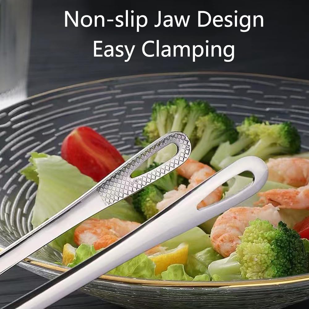 Meat Tongs - Barbecue Tongs - Kitchen Tongs - Serving Tongs - Cooking Tweezers - Grill Tongs - Gourmet Tongs - BBQ Accessories - Chef Tweezers - Kitchen Utensils - Meat Turning - Korean BBQ - Professional Stainless Steel - Gold - 2 Pieces - Image 2