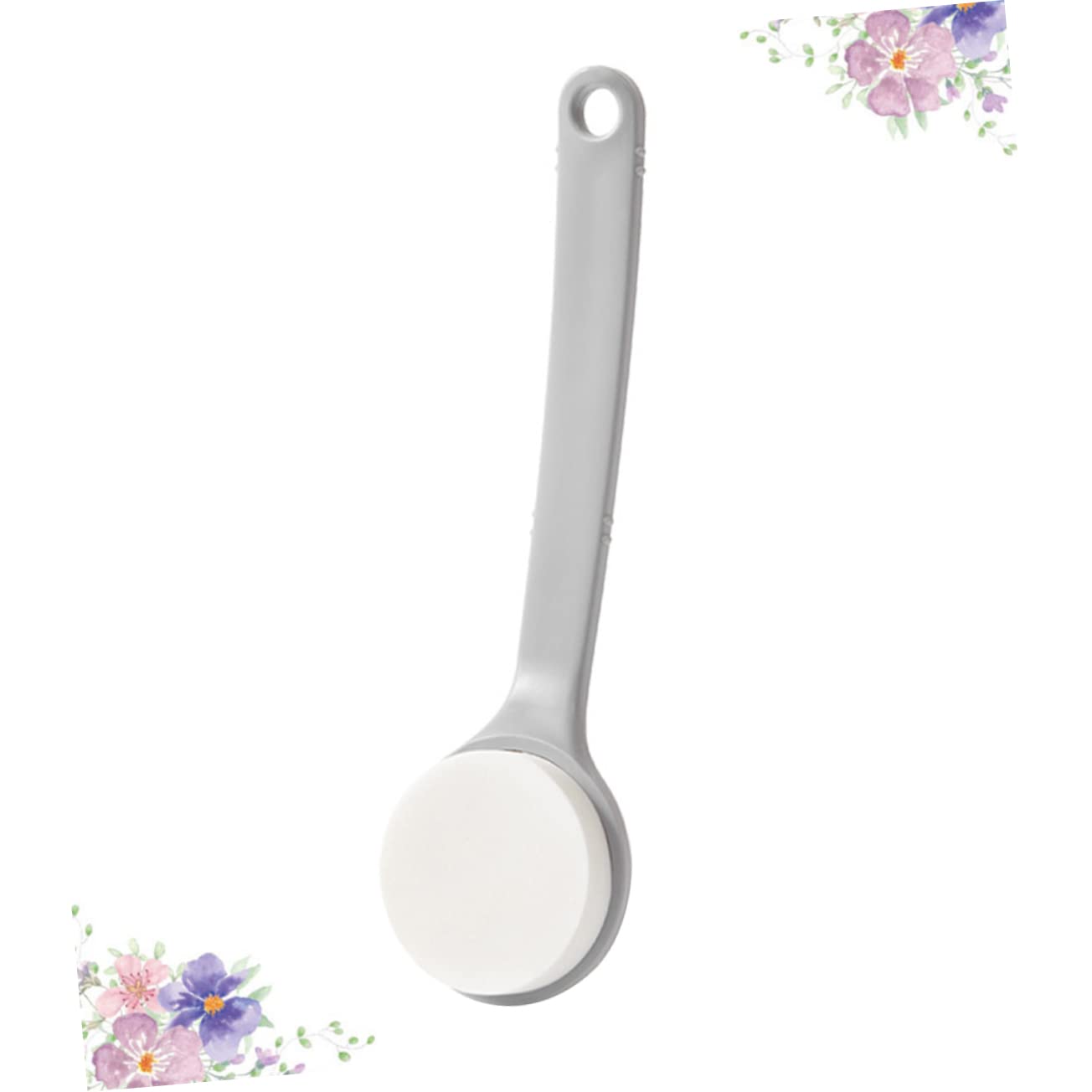 Back Brush with Long Handle - Bath Brush - Shower Brush - Back Scrubber - Bath Sponge on Handle - Back Scrubber - Bathroom Accessories - Shower Sponge - Sponge with Handle - Back Sponge - Bathroom Supplies - Scrubbing - Hangable - Gray - 2 Pieces - Image 3