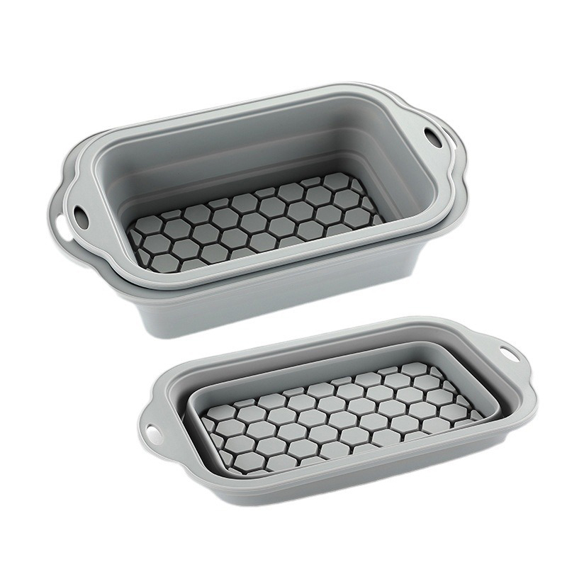 Baking - baking supplies - Airfryer baking - baking tray - Kitchen utensils - baking tin - cake tins - silicone baking tins - silicone baking mat - silicone mold - silicone kitchen utensils - Gray - rectangular baking tin - 1 piece - Image 1