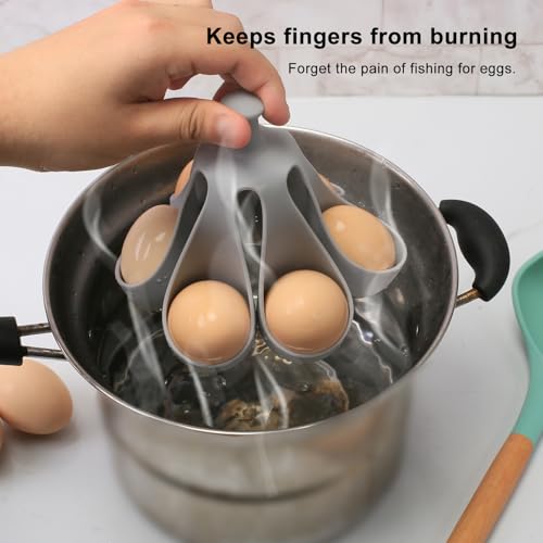 Egg cooker - baking supplies - egg cooker 6 eggs - egg carton - kitchen utensils - egg cooker - egg cooker mold - silicone egg cooker - silicone - silicone mold - silicone kitchen utensils - gray - 1 piece - Image 4