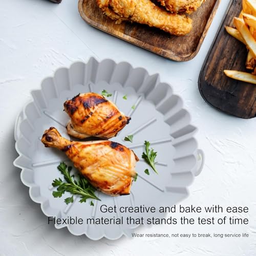 Baking - Baking supplies - Airfryer baking - Baking tray - Kitchen utensils - Baking pan - Cake moulds - Silicone baking moulds - Silicone baking mat - Silicone mould - Silicone kitchen utensils - Gray - Round baking tray - 1 piece - Image 2
