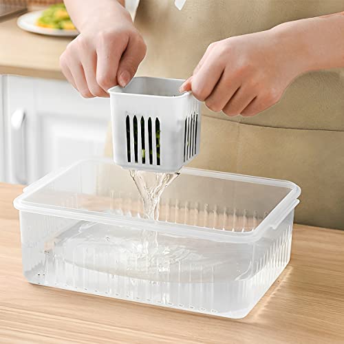 Storage box - Storage box with lid - Organizer - Food storage containers - Refrigerator organizer - Pallet - Divider pallet - Fruit bowl - Fruit basket - Ginger Organizer - 6 compartments - White - 1 piece - Image 3