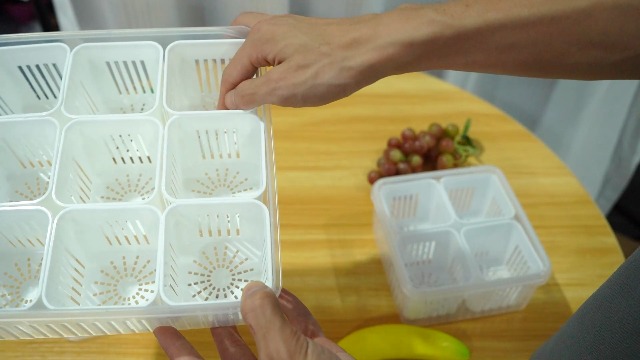 Storage box - Storage box with lid - Organizer - Food storage containers - Fridge organizer - Pallet - Divider pallet - Fruit bowl - Fruit basket - Ginger Organizer - 4 compartments - White - 1 piece - Image 7