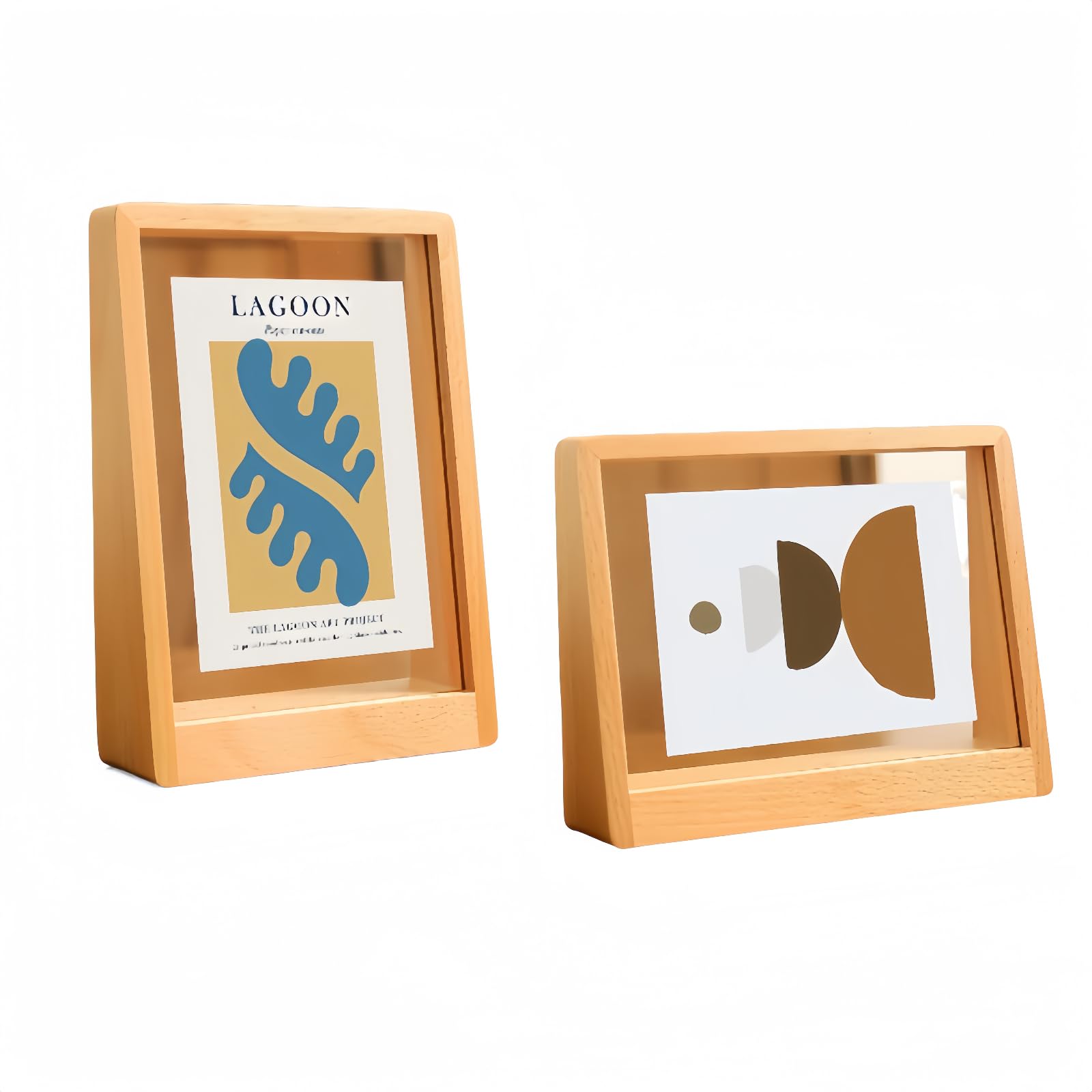 Photo frame - 3D photo frame - Wooden photo frame - Bedroom decoration - Living room decoration - Christmas decoration for indoors - Wooden - Transparent - 2 pieces - Image 1