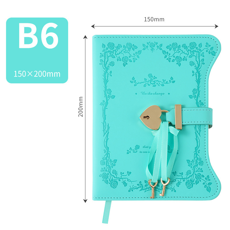 Diary - Journal - diary with lock - password book - Notebook - notebook b6 - diary for adults - books - Retro - Creative - Christmas gifts - Christmas gifts for adults - gift for women - gift for men -blue - Image 1