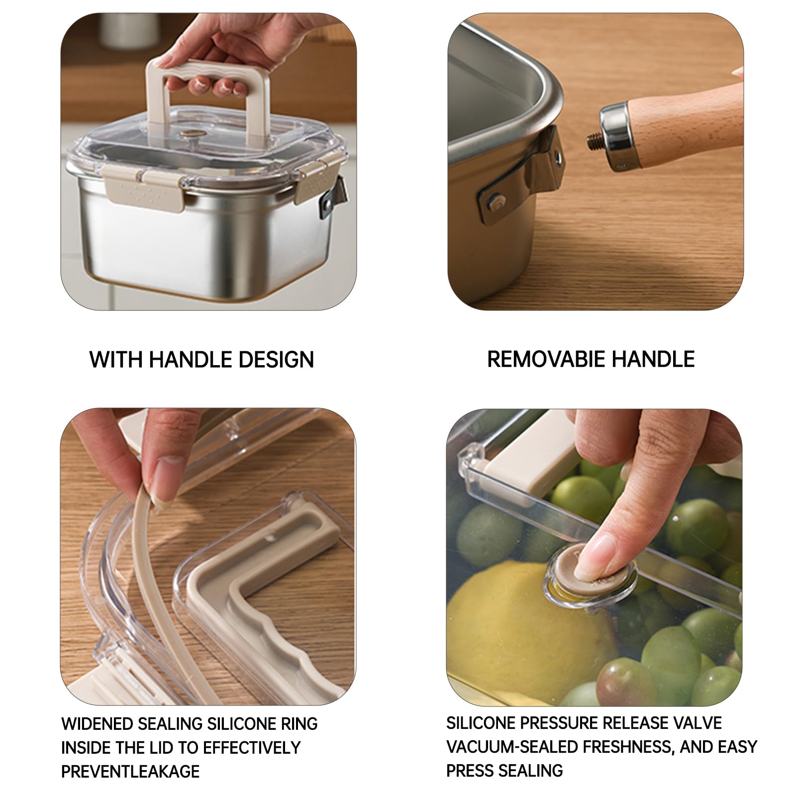 Induction Saucepan - Mini Deep Fryer - Milk Pan - Square Cooking Pot - Stainless Steel - With Frying Basket - Steaming Rack - Tongs - Glass Lid - Wooden Handle - Ramen Pan - Soup Pot - Camping Pan - 4 in 1 - Kitchen Utensils - Compact - Silver - White - 1 - Image 5