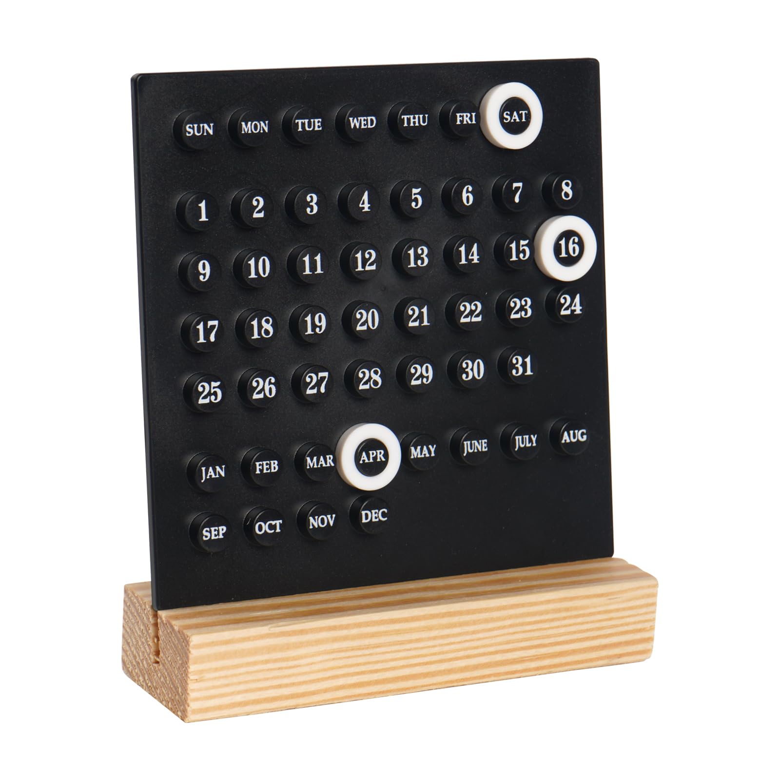 Perpetual Calendar - Desk Calendar - Desk Accessories - Home Decor - Wooden Calendar - Table Calendar - Office Supplies - Home Decor - Gadgets - Date Indicator - White - 1 Piece - Image 1