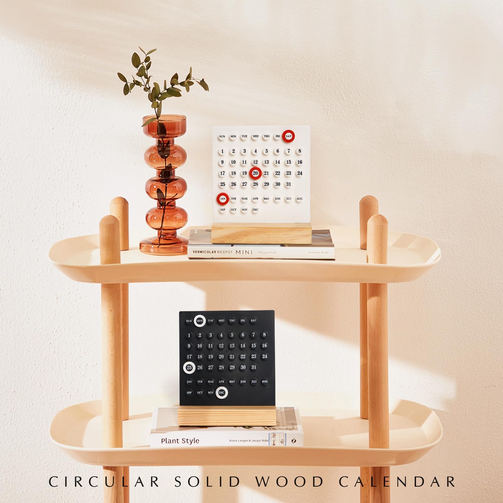 Perpetual Calendar - Desk Calendar - Desk Accessories - Home Decor - Wooden Calendar - Table Calendar - Office Supplies - Home Decor - Gadgets - Date Indicator - White - 1 Piece - Image 4