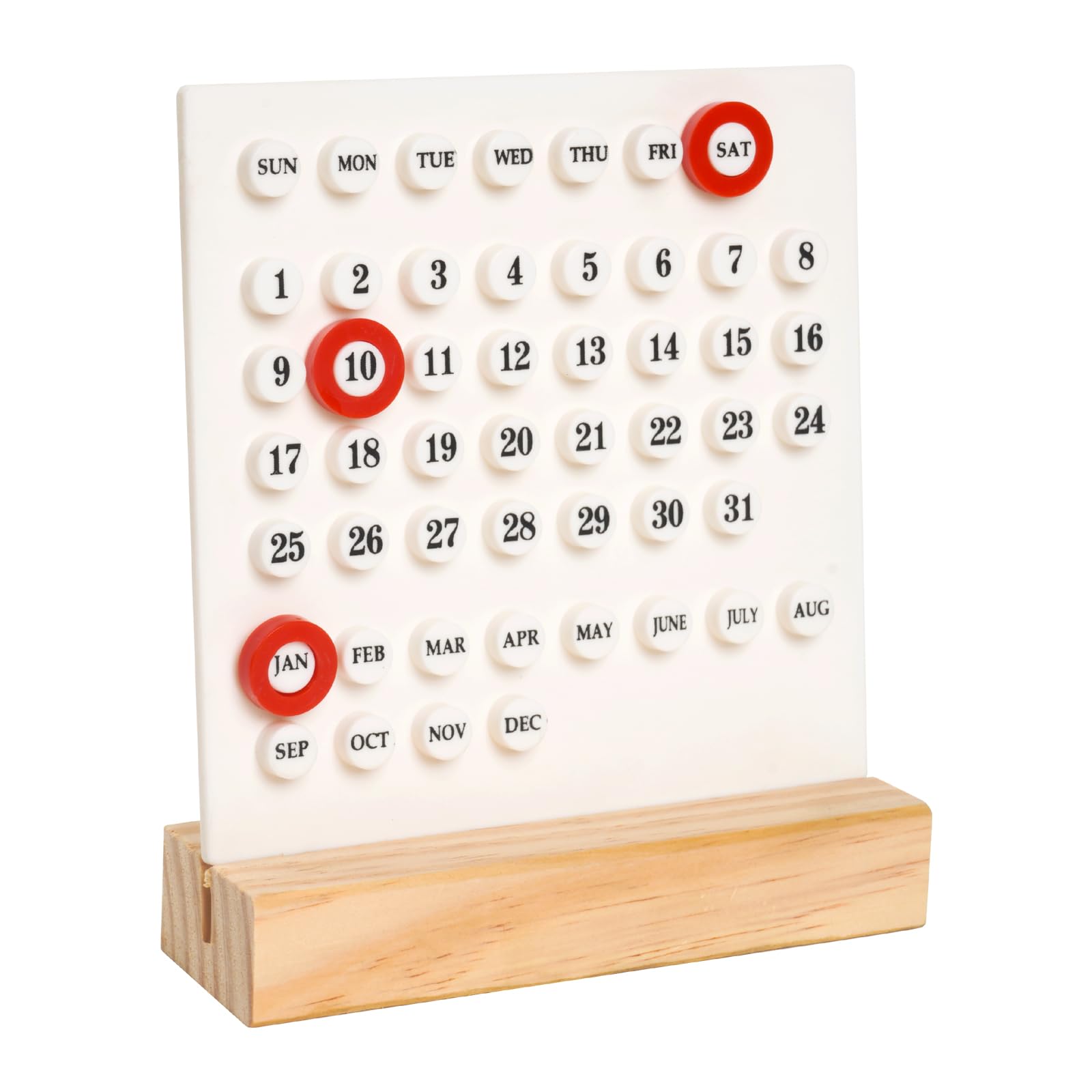 Perpetual Calendar - Desk Calendar - Desk Accessories - Home Decor - Wooden Calendar - Table Calendar - Office Supplies - Home Decor - Gadgets - Date Indicator - Black - 1 Piece - Image 1
