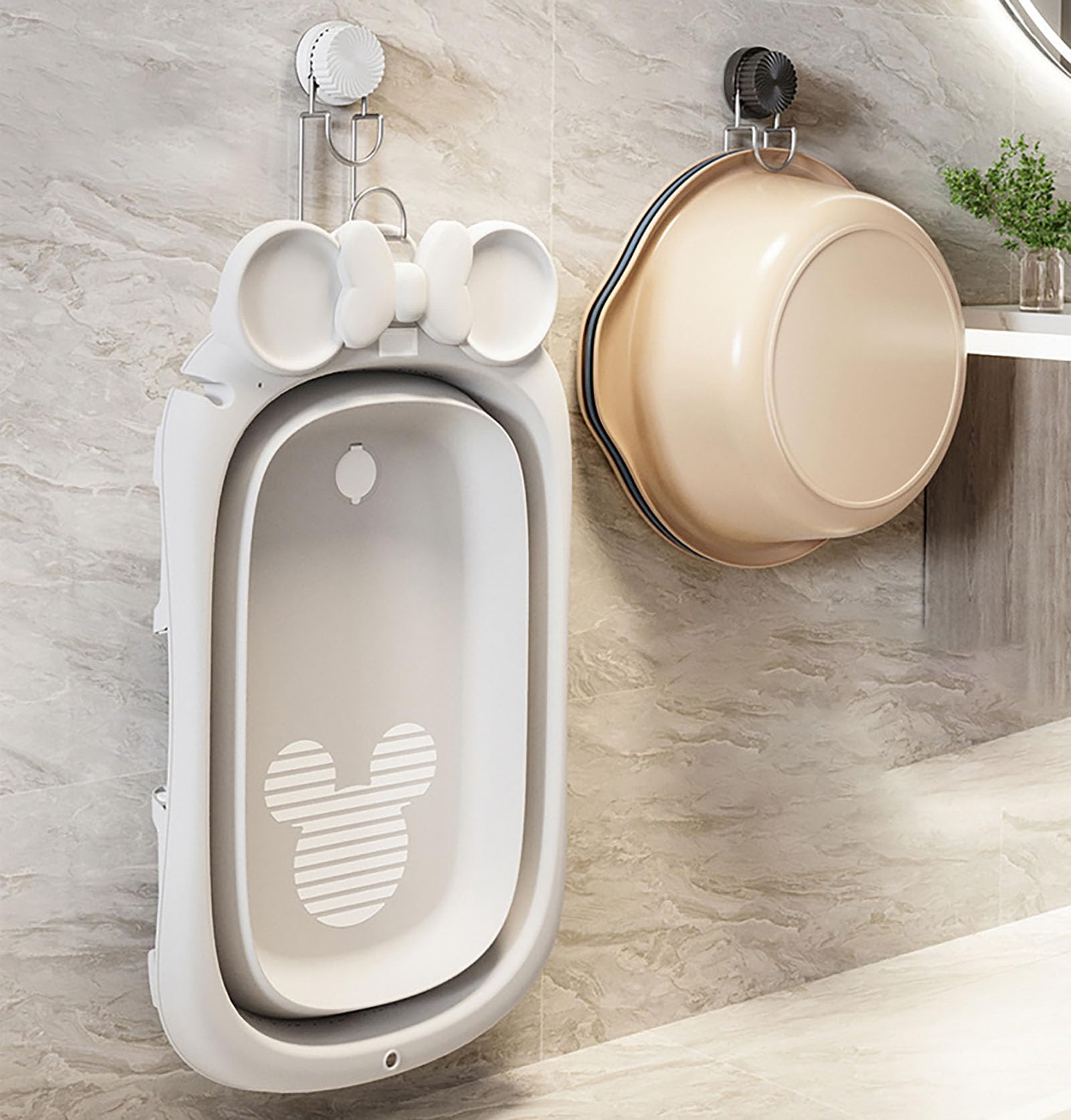Bathroom Hooks - Towel Hook - Bathroom Accessories - Suction Cup Hooks - Sponge Holder - Kitchen Accessories - Hanging Hooks - Bathroom Organizer - Wall Hook - No Drilling - White - 1 Piece - Image 5
