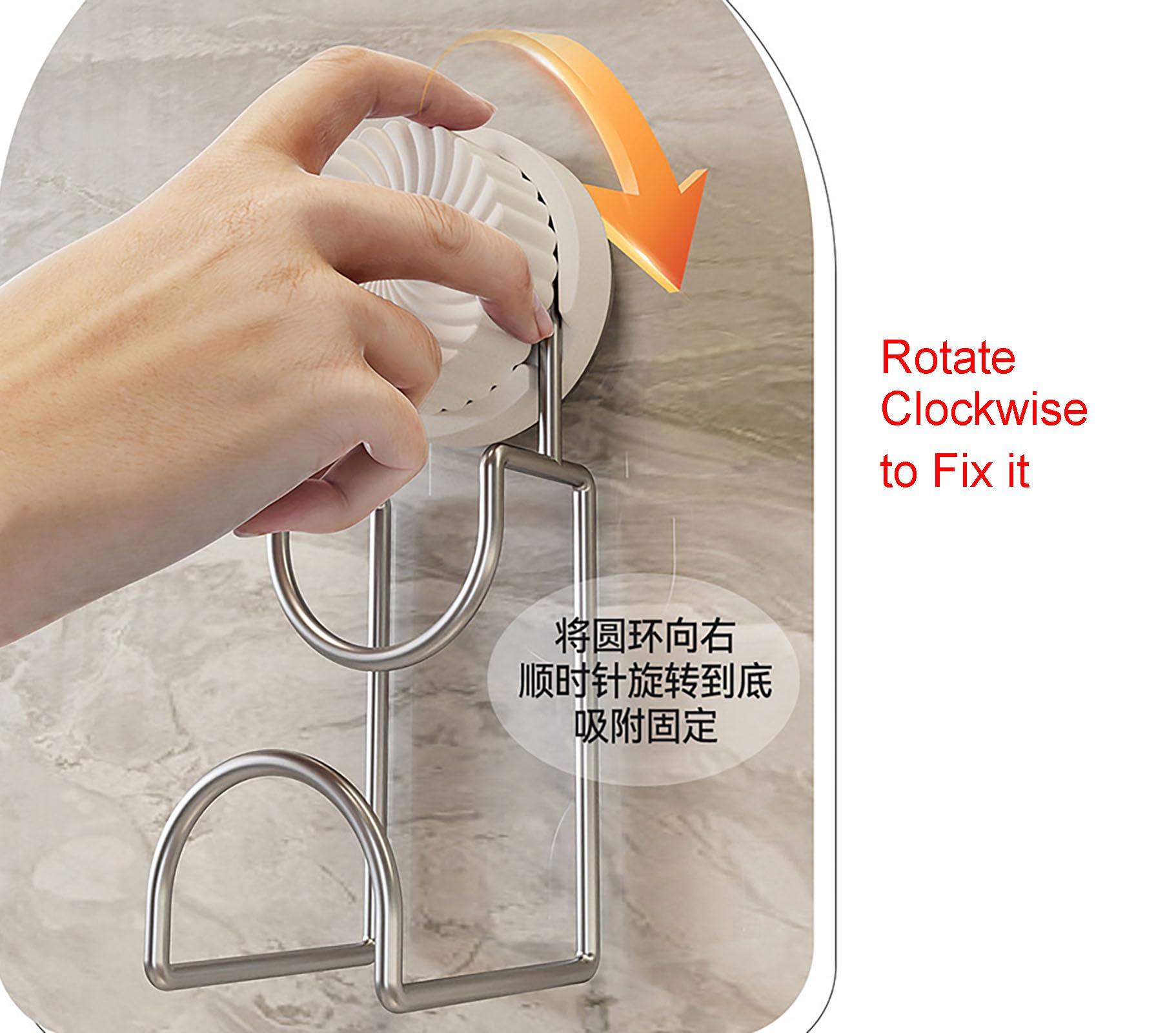 Bathroom Hooks - Towel Hook - Bathroom Accessories - Suction Cup Hooks - Sponge Holder - Kitchen Accessories - Hanging Hooks - Bathroom Organizer - Wall Hook - No Drilling - White - 1 Piece - Image 8