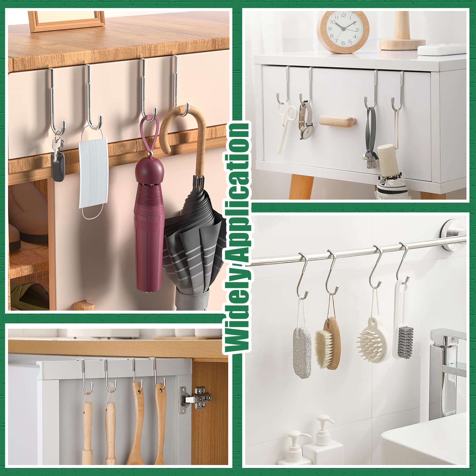 Door Hook - Coat Rack - Door Hanger - Towel Hook - Bathroom Accessories - Kitchen Accessories - Clothes Hook - Hanging Hooks - Door Coat Rack - Stainless Steel Hooks - No Drilling - Stainless Steel - 6 Pieces - Image 7