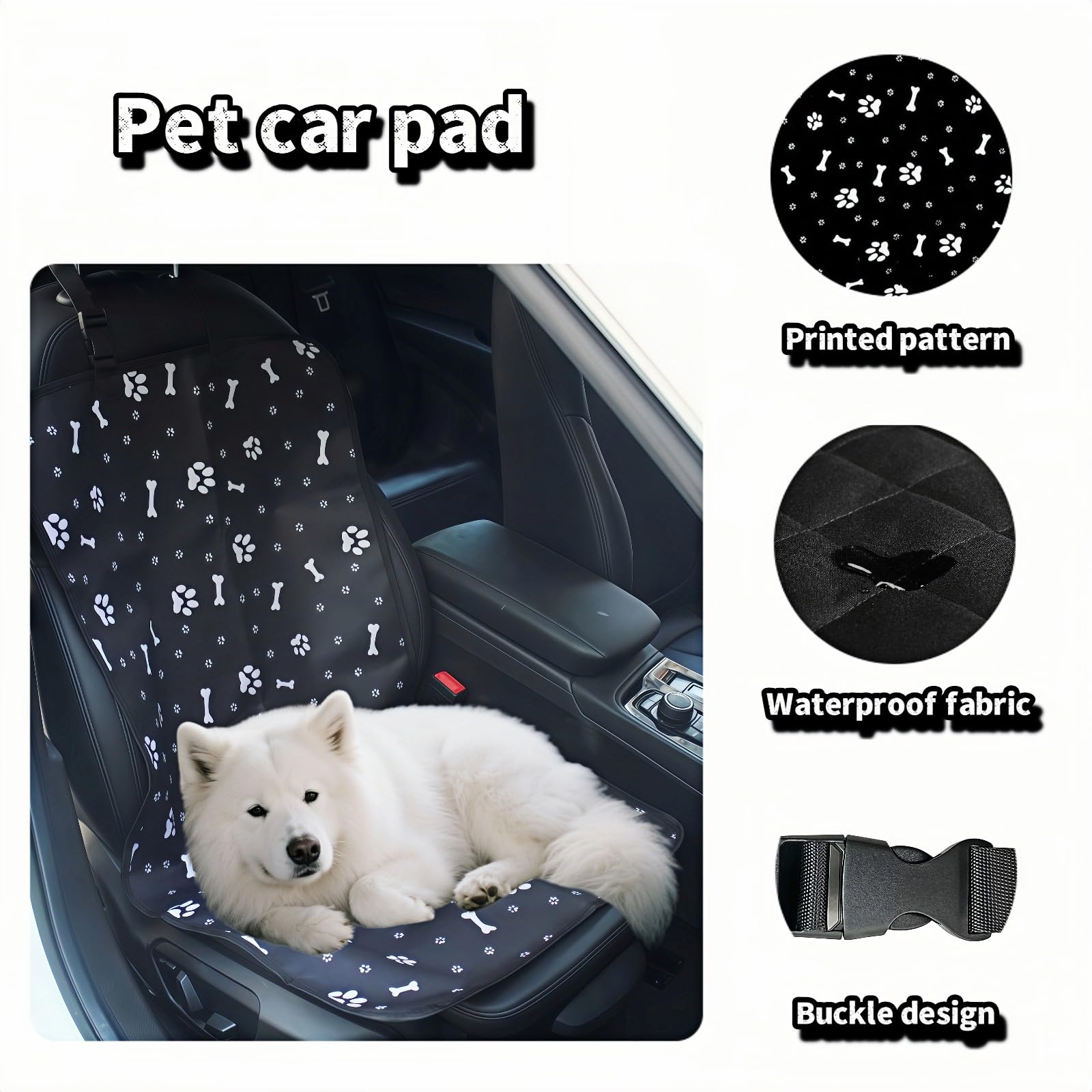 Dog Blanket Car - Car Seat Cover Dog - Seat Protector Car - Front Seat Cover - Waterproof - Dog Rug - Car Accessories Pet - Anti Hair - Black - 1 Piece - Image 2