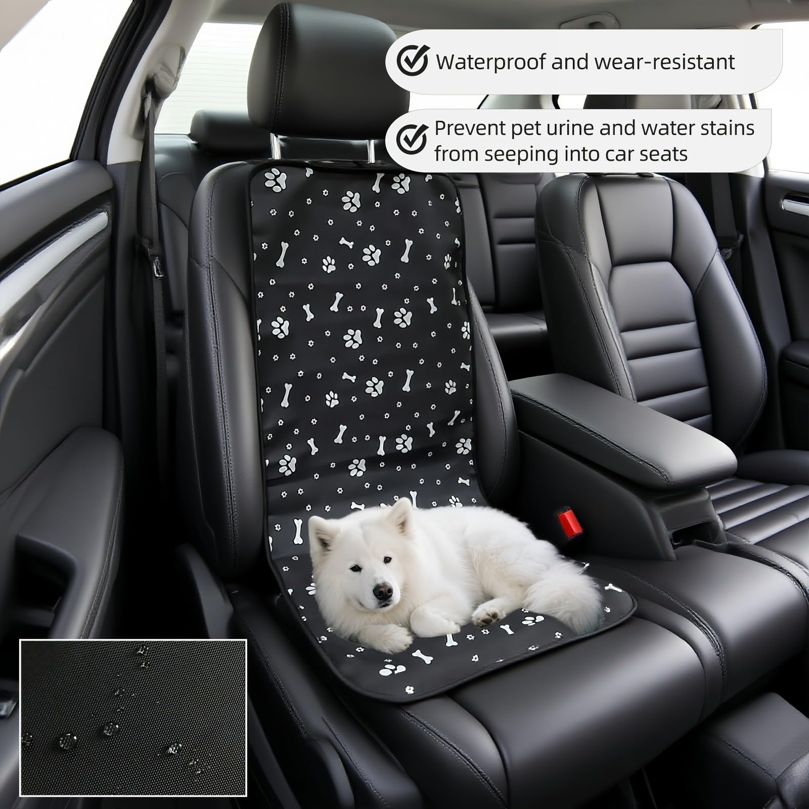 Dog Blanket Car - Car Seat Cover Dog - Seat Protector Car - Front Seat Cover - Waterproof - Dog Rug - Car Accessories Pet - Anti Hair - Black - 1 Piece - Image 4