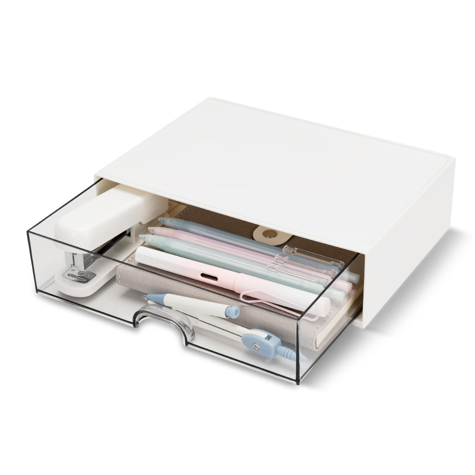 Desk organizer - Chest of drawers - Storage drawer - Office supplies - School supplies - Makeup organizer - Storage box - Desk accessories - Desk organizer - Storage system - Stacking tray - White - 1 piece - Image 1