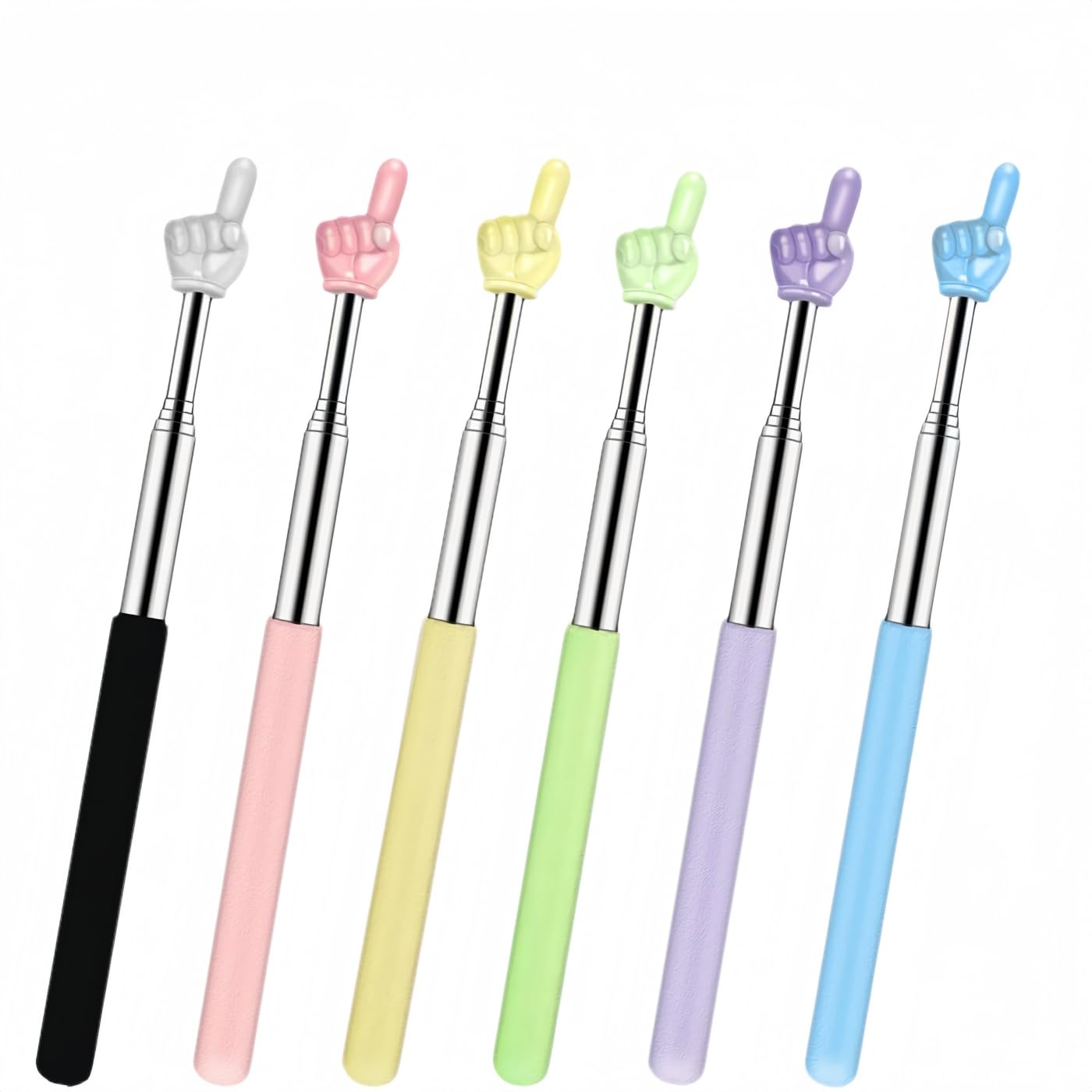 Pointer stick - Presentation pointer - Extendable pointer - Whiteboard accessories - Hand pointer - Blackboard pointer - Teaching materials - Office supplies - Teacher's gift - Digital whiteboard accessories - Pointer stick - 6 colors - 6 pieces - Image 1