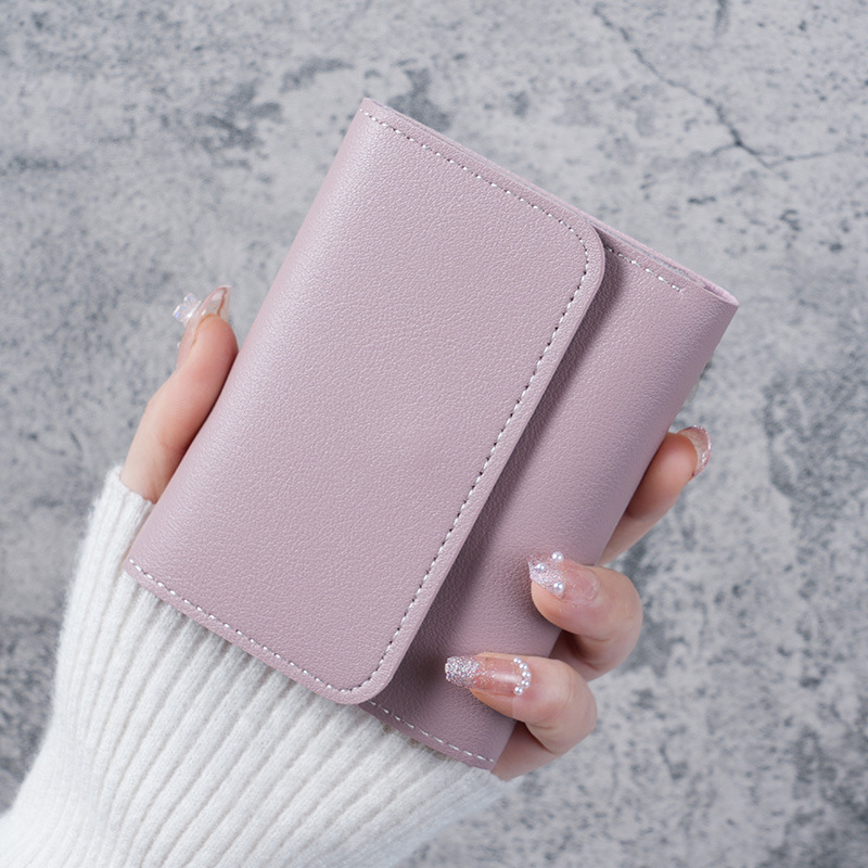 Women's Wallet - Small Women's Wallet - Card Holder - Mini Wallet - Flap Wallet - Faux Leather - Compact Size - Coin Compartment - Gift for Women - Stylish Design - Travel - Convenient Size - PU Leather - 6 Colors - Pack of 6 - Image 1