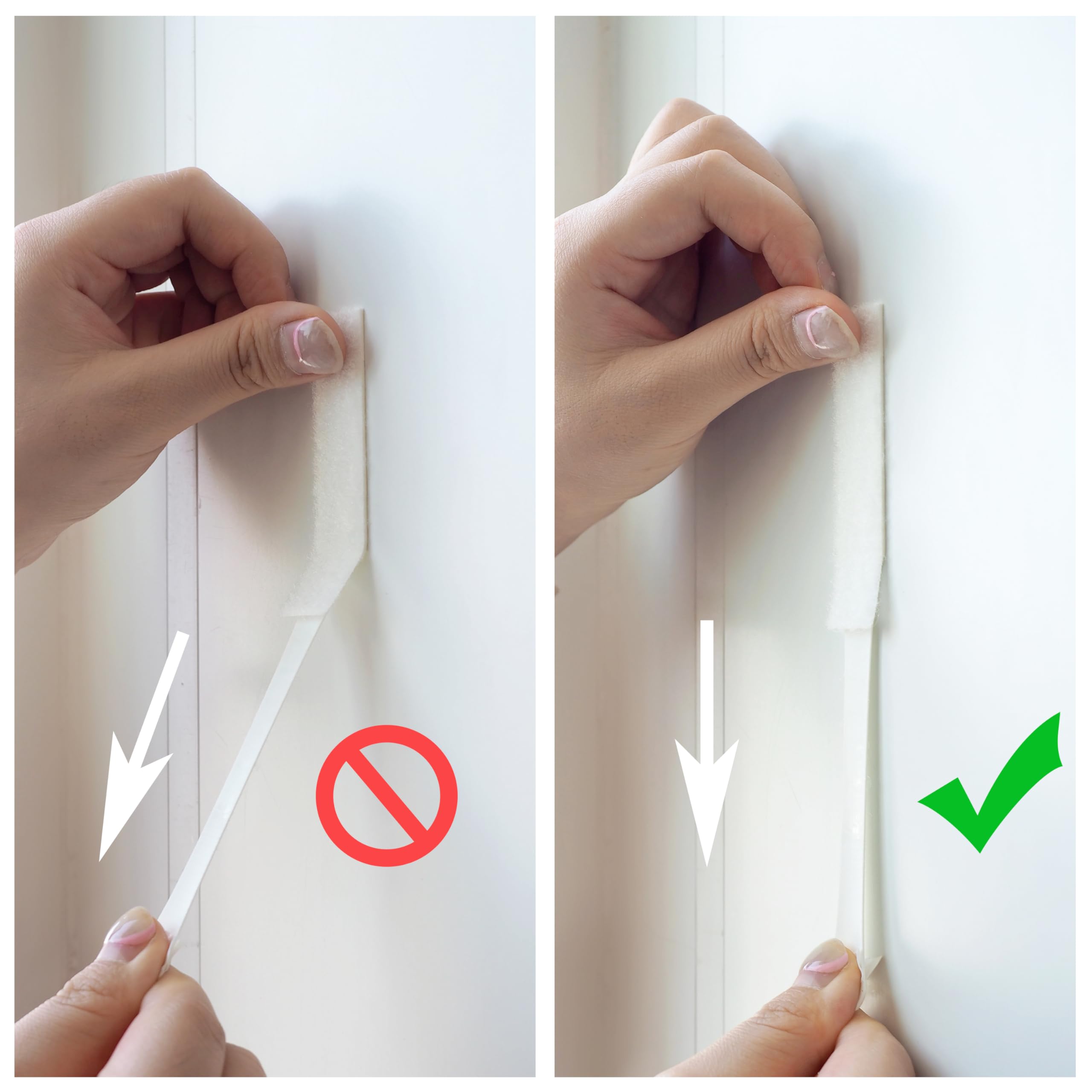Picture Hanging Strips - No Drilling - Self-Adhesive Velcro - Hanging Picture Frames - Double-Sided Tape - Damage-Free Removal - Poster Strips - Hanging System - Wall Decoration - Strong Adhesive - White - 24 Pairs (48 Strips) - Image 5