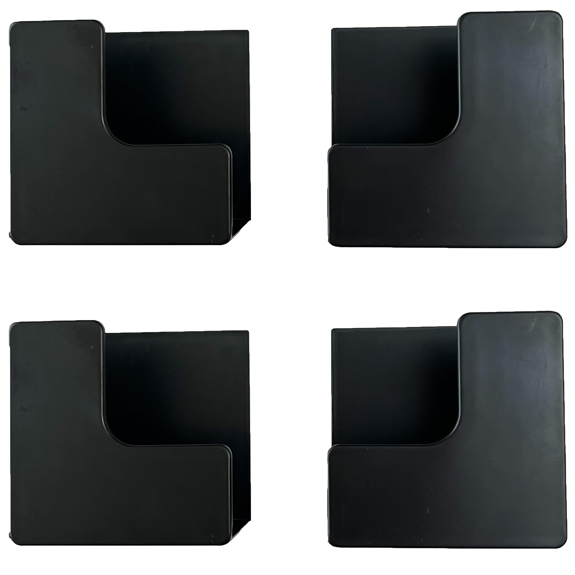 Self-adhesive Wall Hooks - Scale Holder - Wall Bracket Without Drilling - Bathroom Accessories - Universal Wall Hooks - Tablet Holder Wall - Kitchen Organizer - Storage System - Towel Hooks - Strong Adhesive - Black - 4 Pieces - Image 1