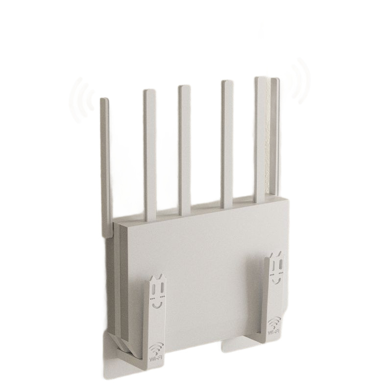 Router Mount Wall - Modem Bracket Without Drilling - WiFi Booster Mounting - Universal Wall Mount - Cable Management - TV Furniture Organizer - Self-Adhesive Mounting System - Electronics Accessories - Media Box Storage - White - 2 Pieces - Image 1