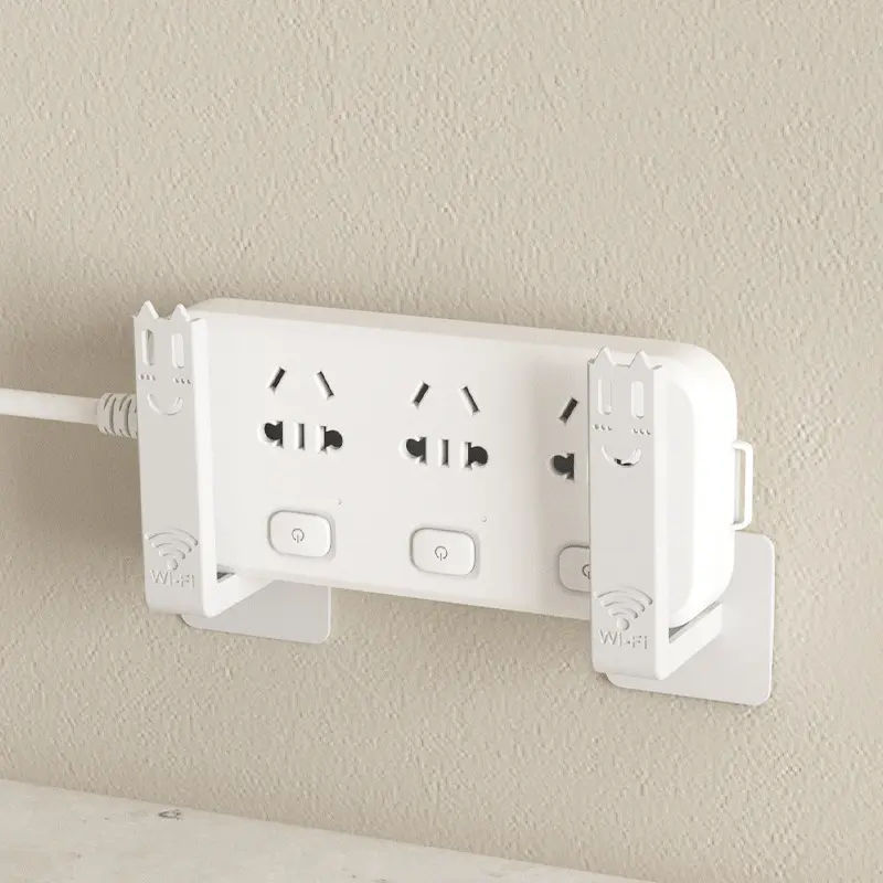 Router Mount Wall - Modem Bracket Without Drilling - WiFi Booster Mounting - Universal Wall Mount - Cable Management - TV Furniture Organizer - Self-Adhesive Mounting System - Electronics Accessories - Media Box Storage - White - 2 Pieces - Image 3