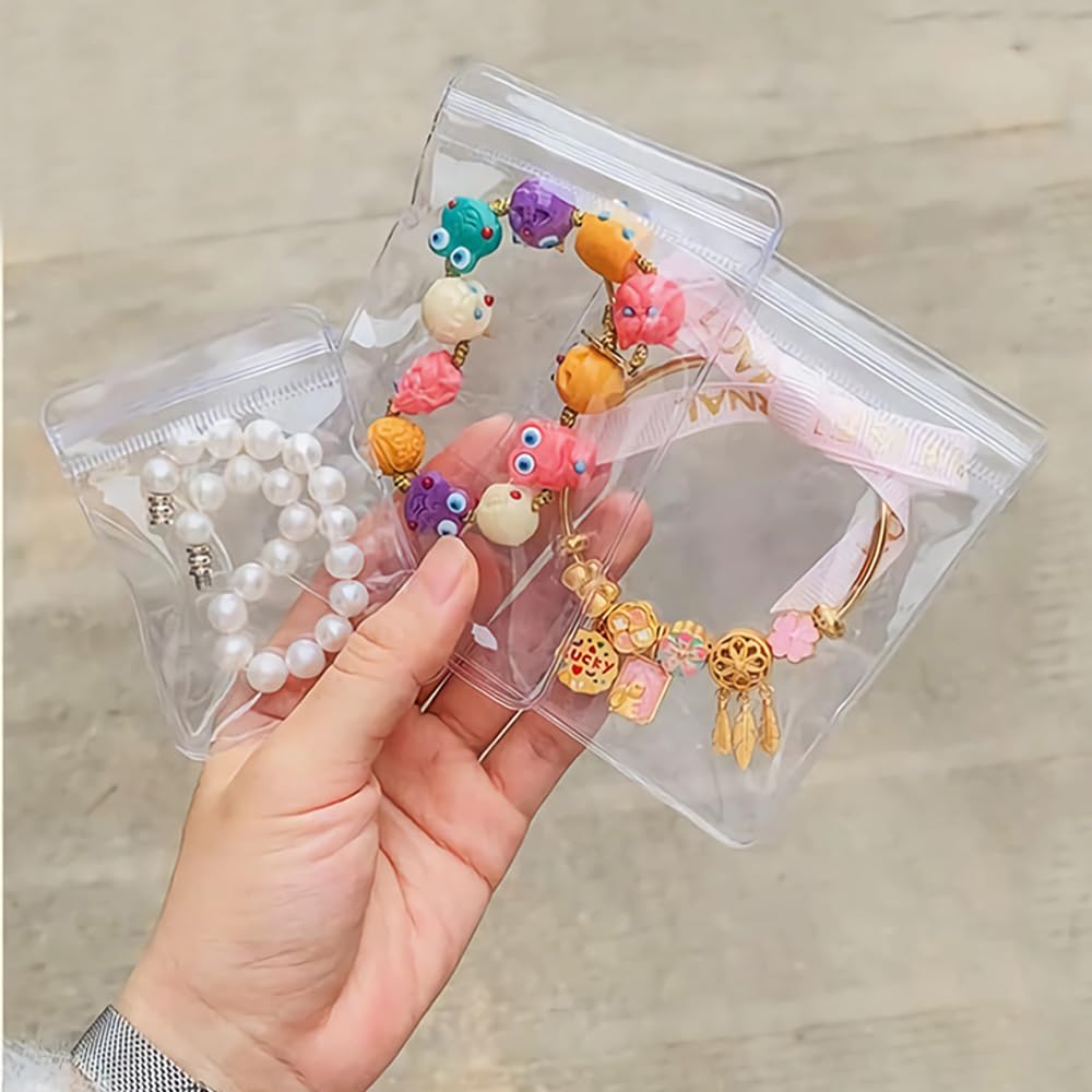 Transparent Grip Bags - Jewelry Bags - Anti-Oxidation - Ziplock Bags - Resealable Plastic Bags - Jewelry Storage - Diamond Painting Accessories - Thickened Sealing Bags - Waterproof & Dust-Free - PVC Packaging - 100 Pieces - Image 1