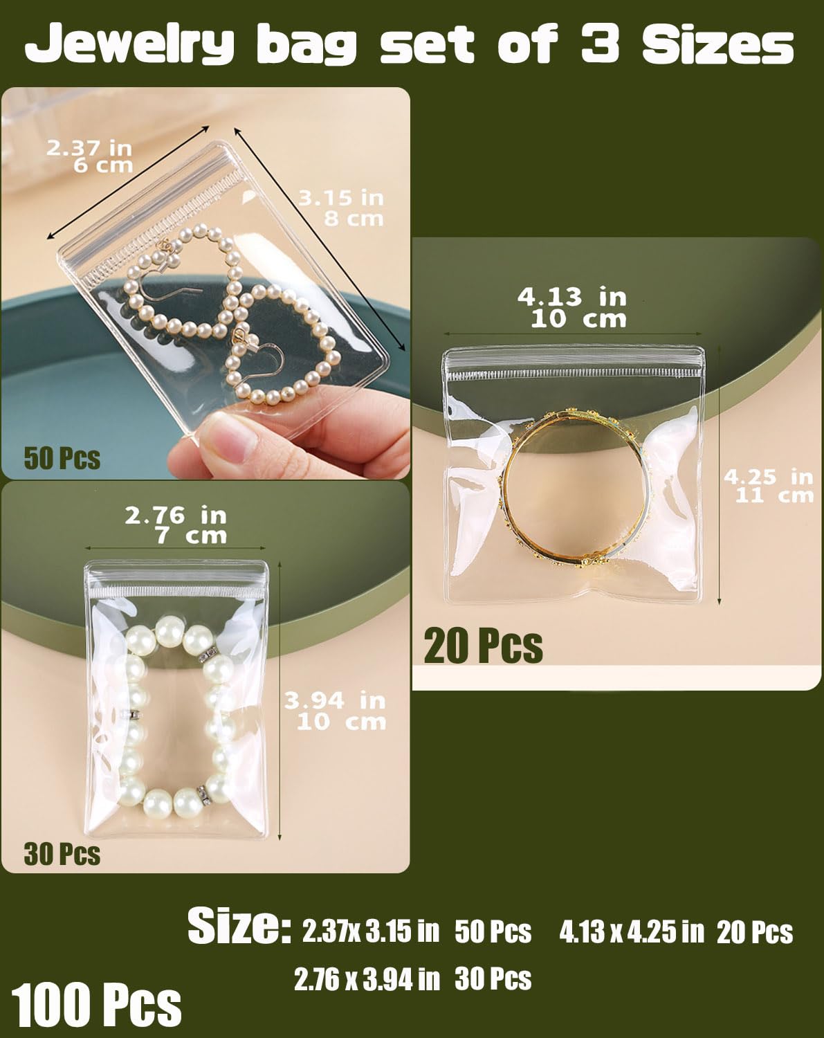Transparent Grip Bags - Jewelry Bags - Anti-Oxidation - Ziplock Bags - Resealable Plastic Bags - Jewelry Storage - Diamond Painting Accessories - Thickened Sealing Bags - Waterproof & Dust-Free - PVC Packaging - 100 Pieces - Image 5